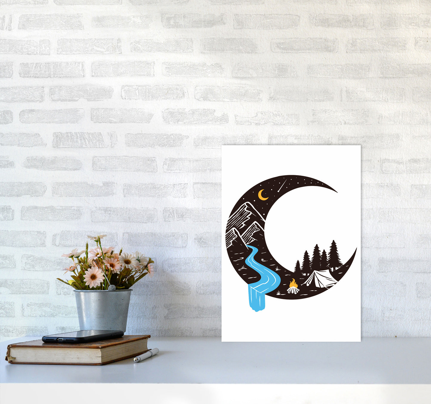 Moon River Art Print by Jason Stanley A3 Black Frame