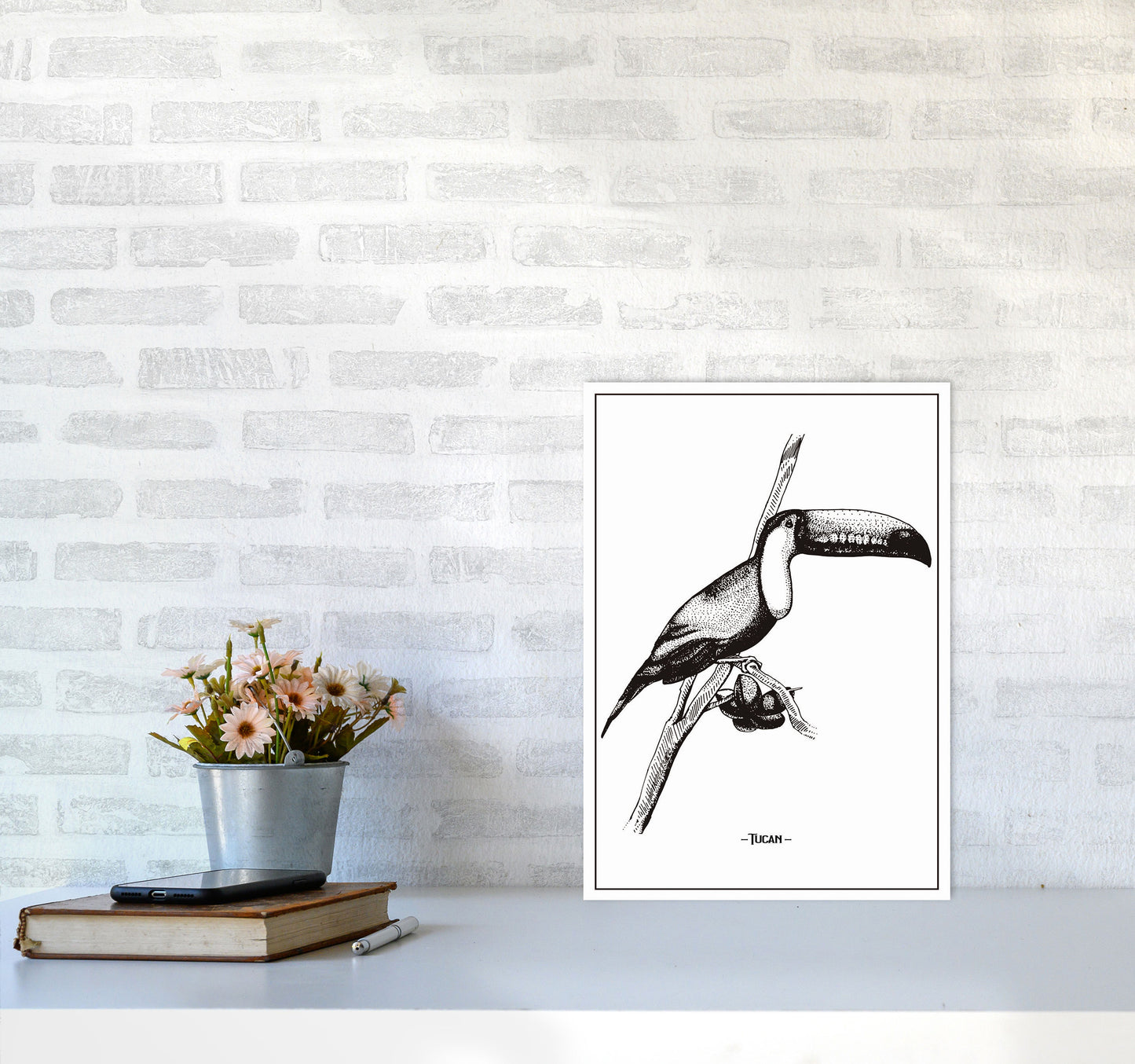 Tucan Art Print by Jason Stanley A3 Black Frame