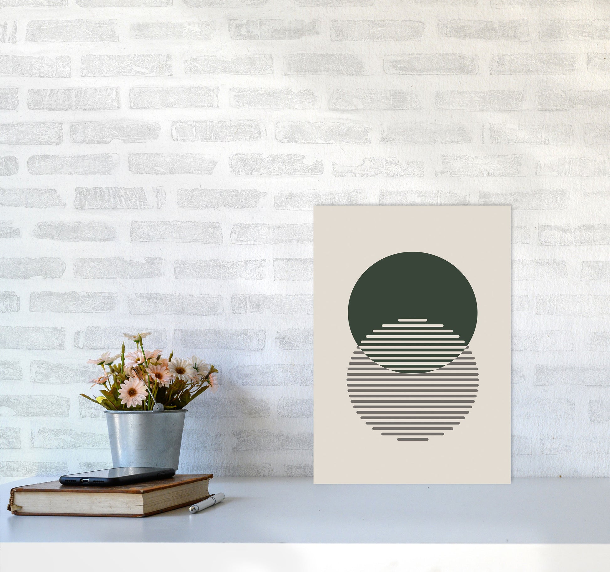 Minimal Abstract Circles II Art Print by Jason Stanley A3 Black Frame