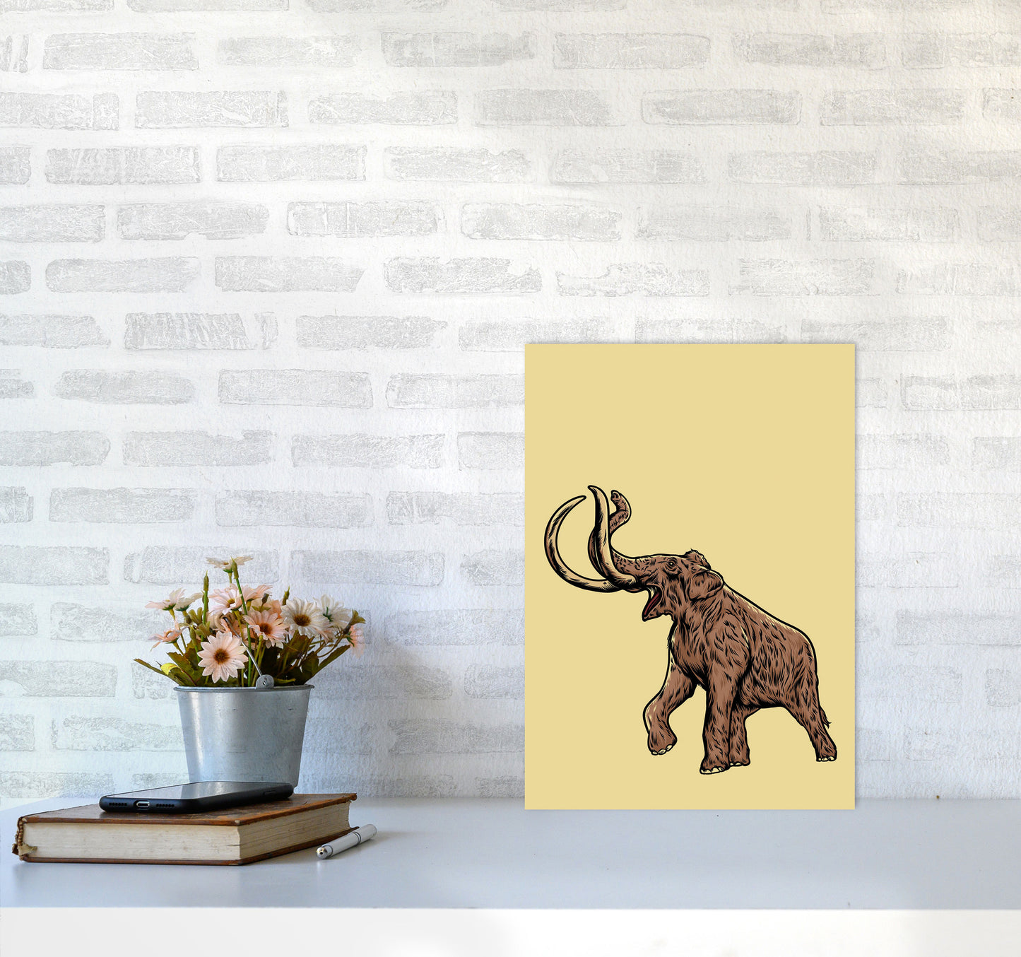 Mammoth Art Print by Jason Stanley A3 Black Frame