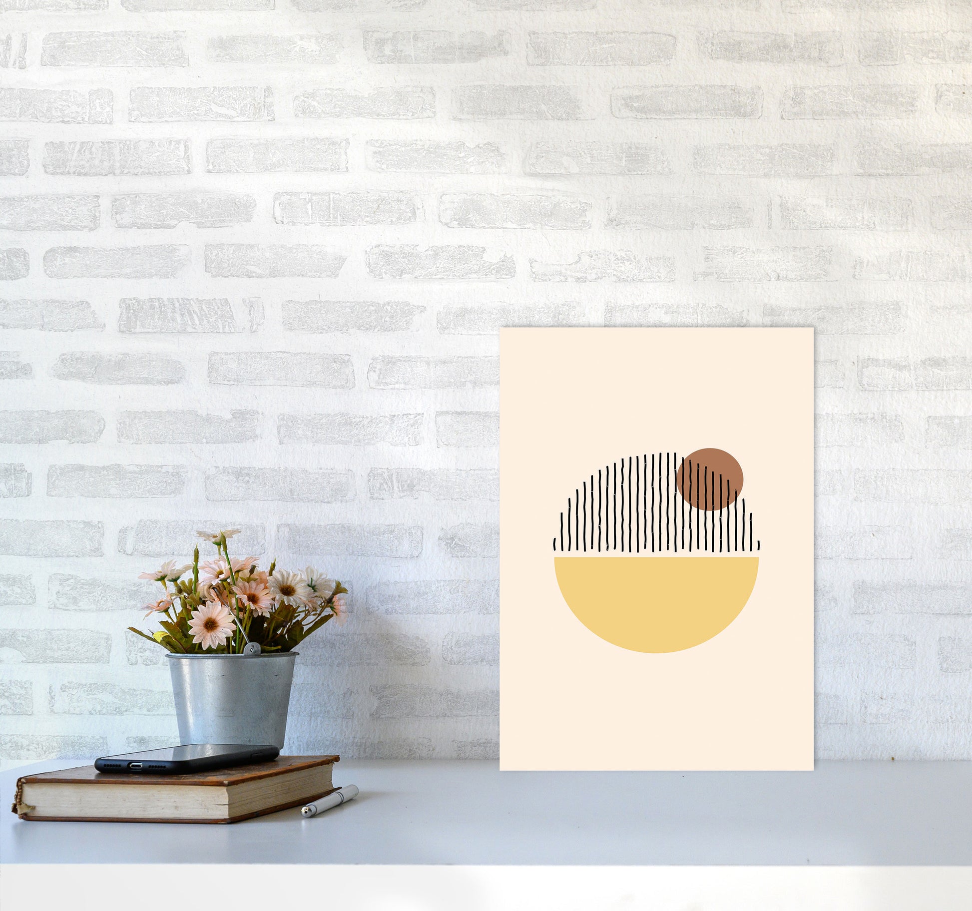Geometric Abstract Shapes I Art Print by Jason Stanley A3 Black Frame