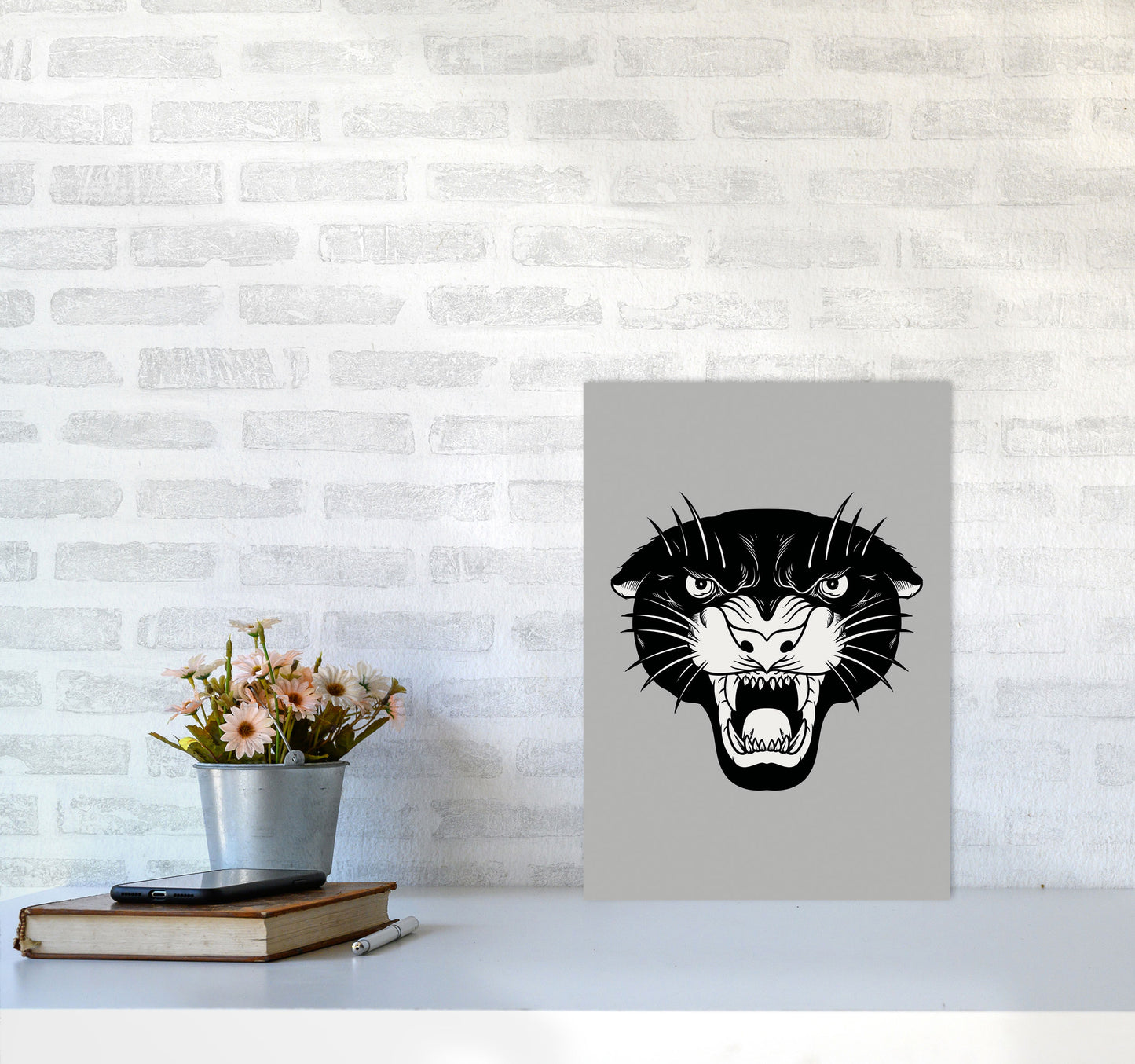Vintage Panther Art Print by Jason Stanley A3 Black Frame