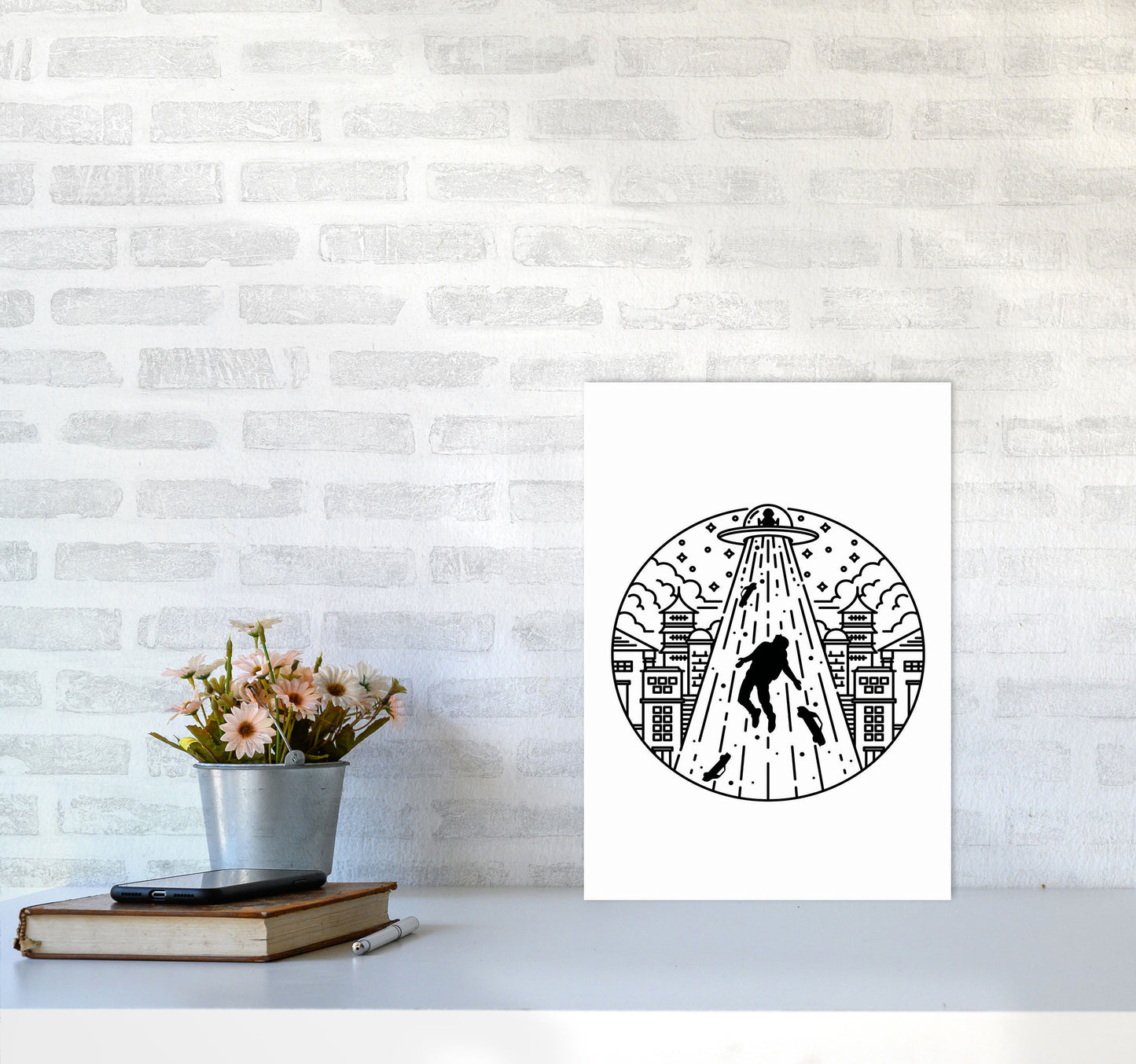 Alien Invasion Art Print by Jason Stanley A3 Black Frame