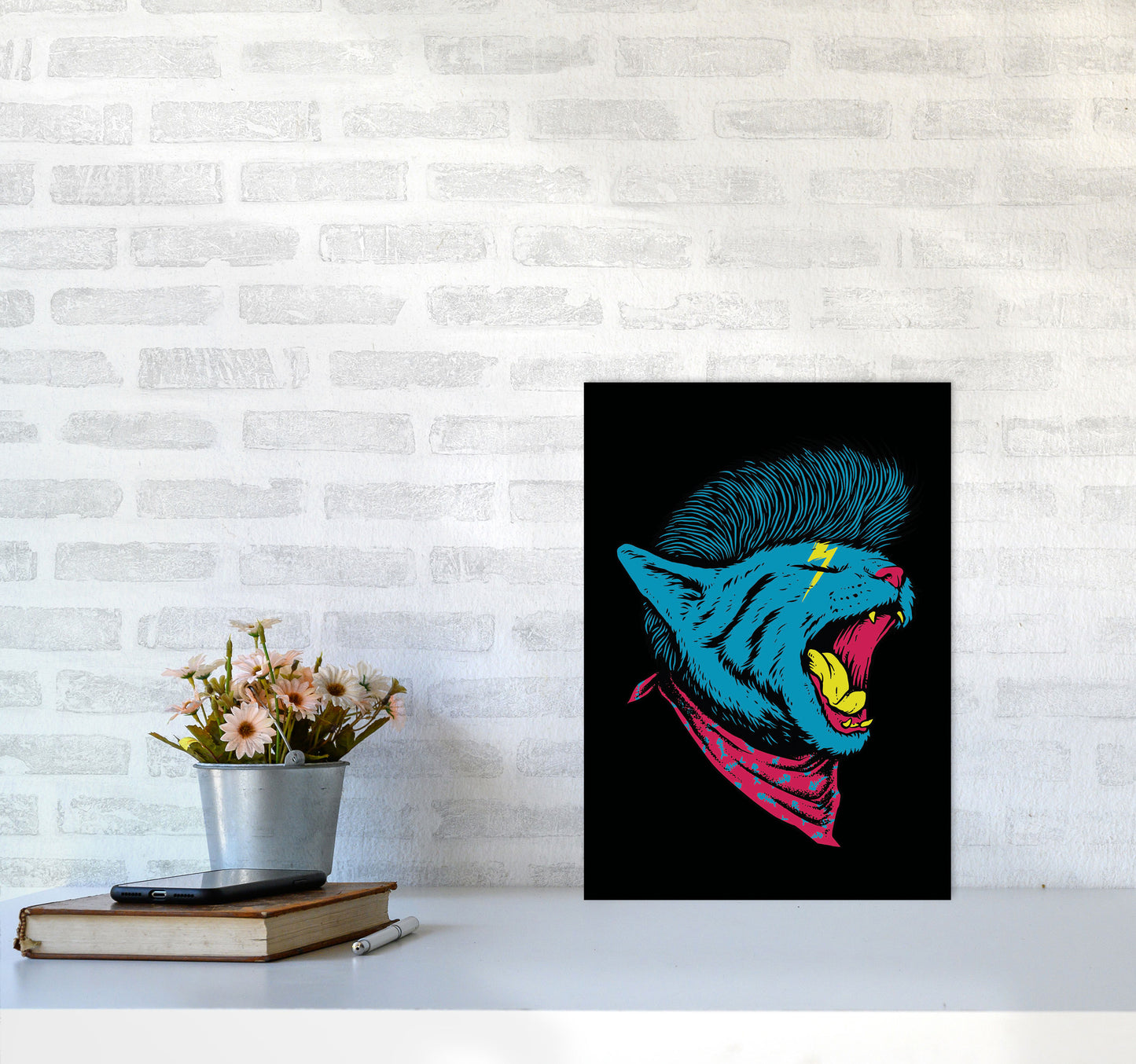 The Killer Cat Art Print by Jason Stanley A3 Black Frame