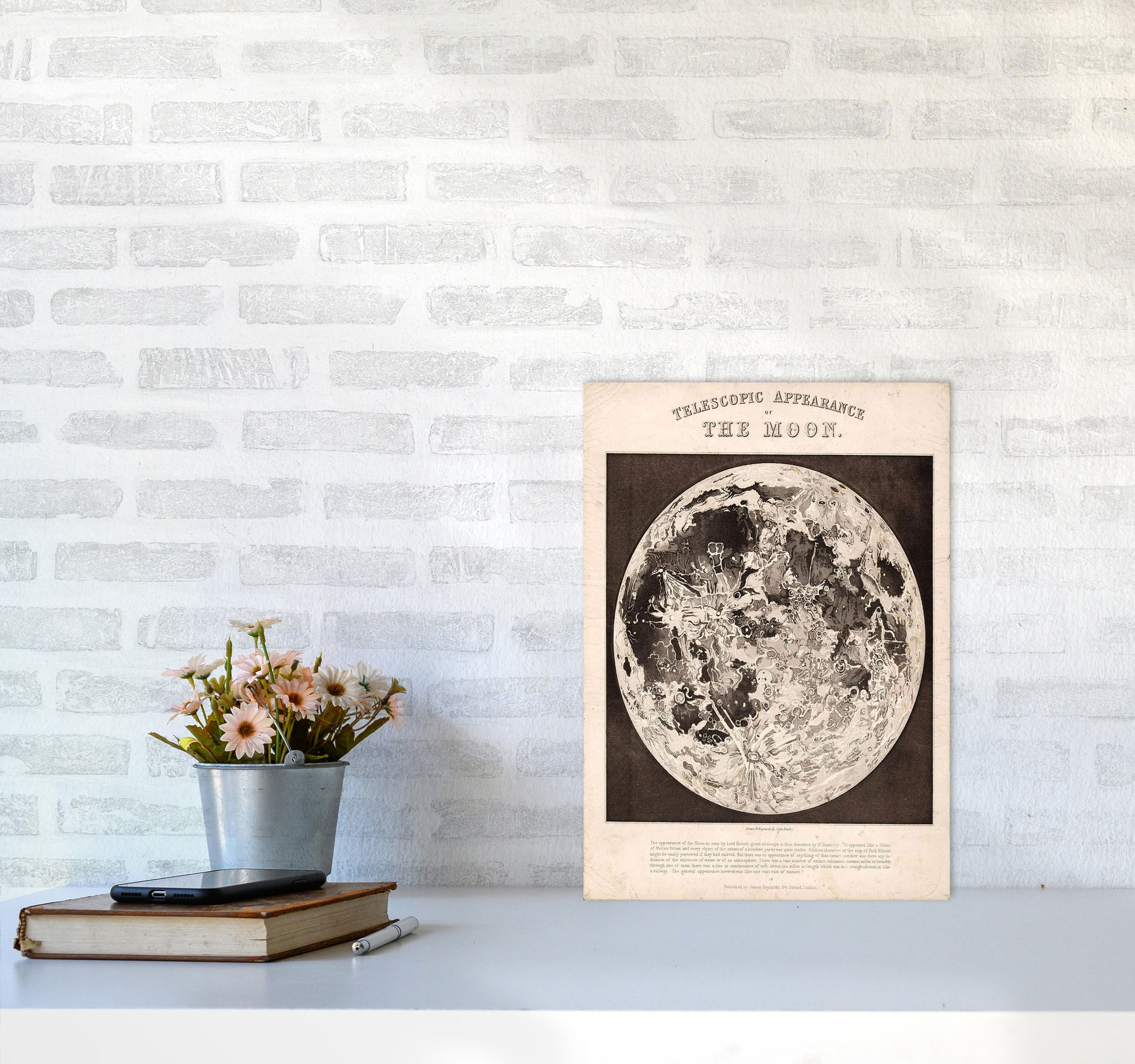 Telescopic Appearance Of The Moon Art Print by Jason Stanley A3 Black Frame