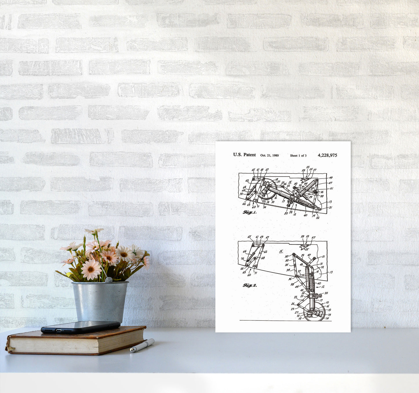 Airplane Landing Gear Patent Art Print by Jason Stanley A3 Black Frame