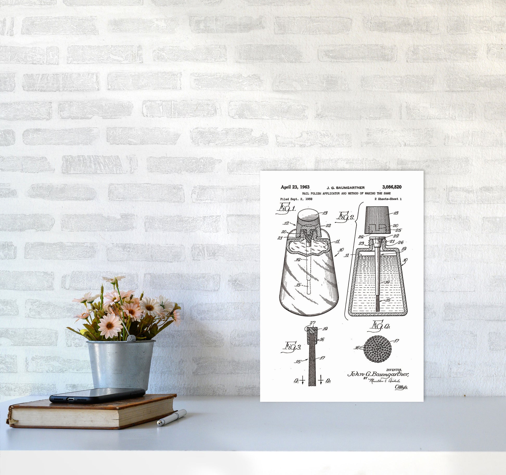 Nail Polish Applicator Patent Art Print by Jason Stanley A3 Black Frame