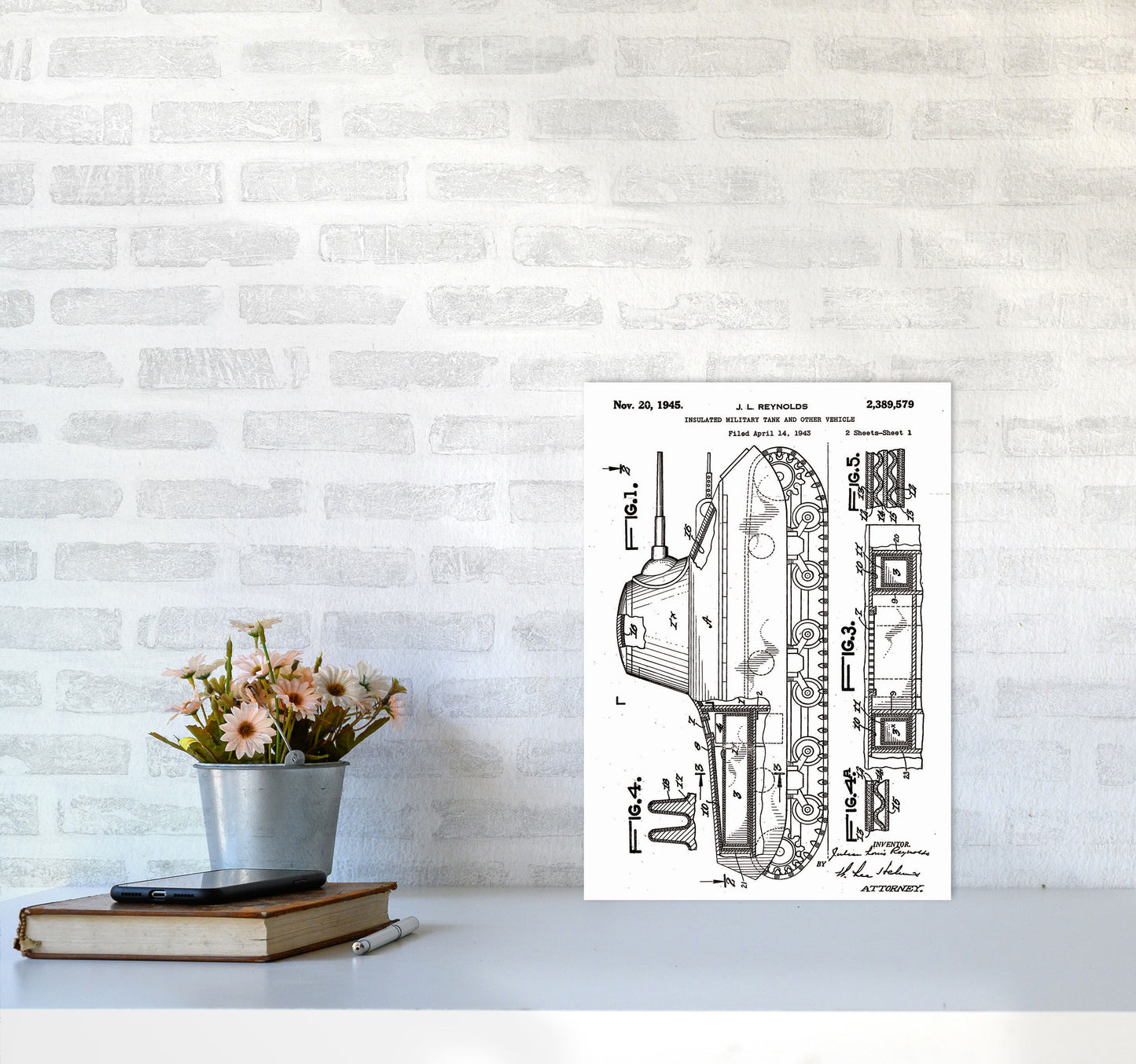Military Tank 2 Patent Art Print by Jason Stanley A3 Black Frame