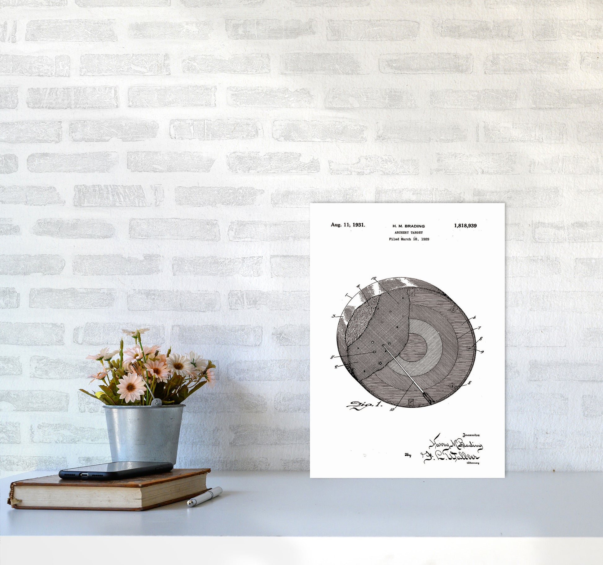 Archery Target Patent Art Print by Jason Stanley A3 Black Frame