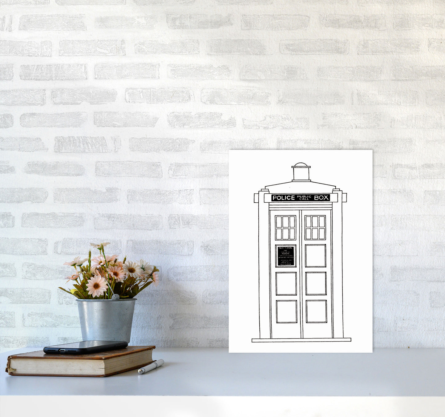 Police Call Box Patent Art Print by Jason Stanley A3 Black Frame