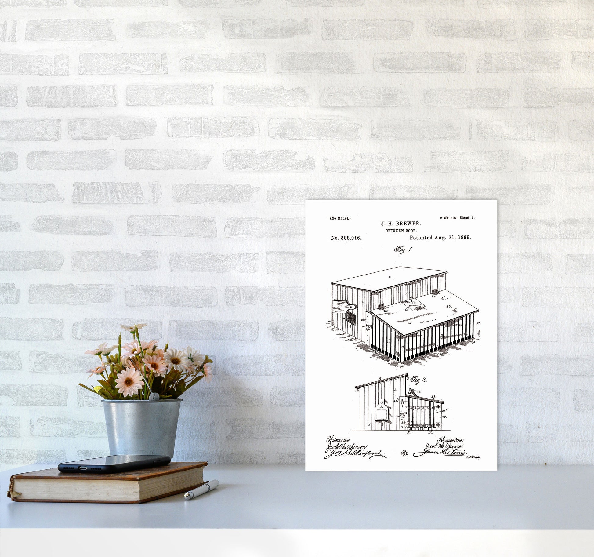 Chicken Coop Patent Art Print by Jason Stanley A3 Black Frame