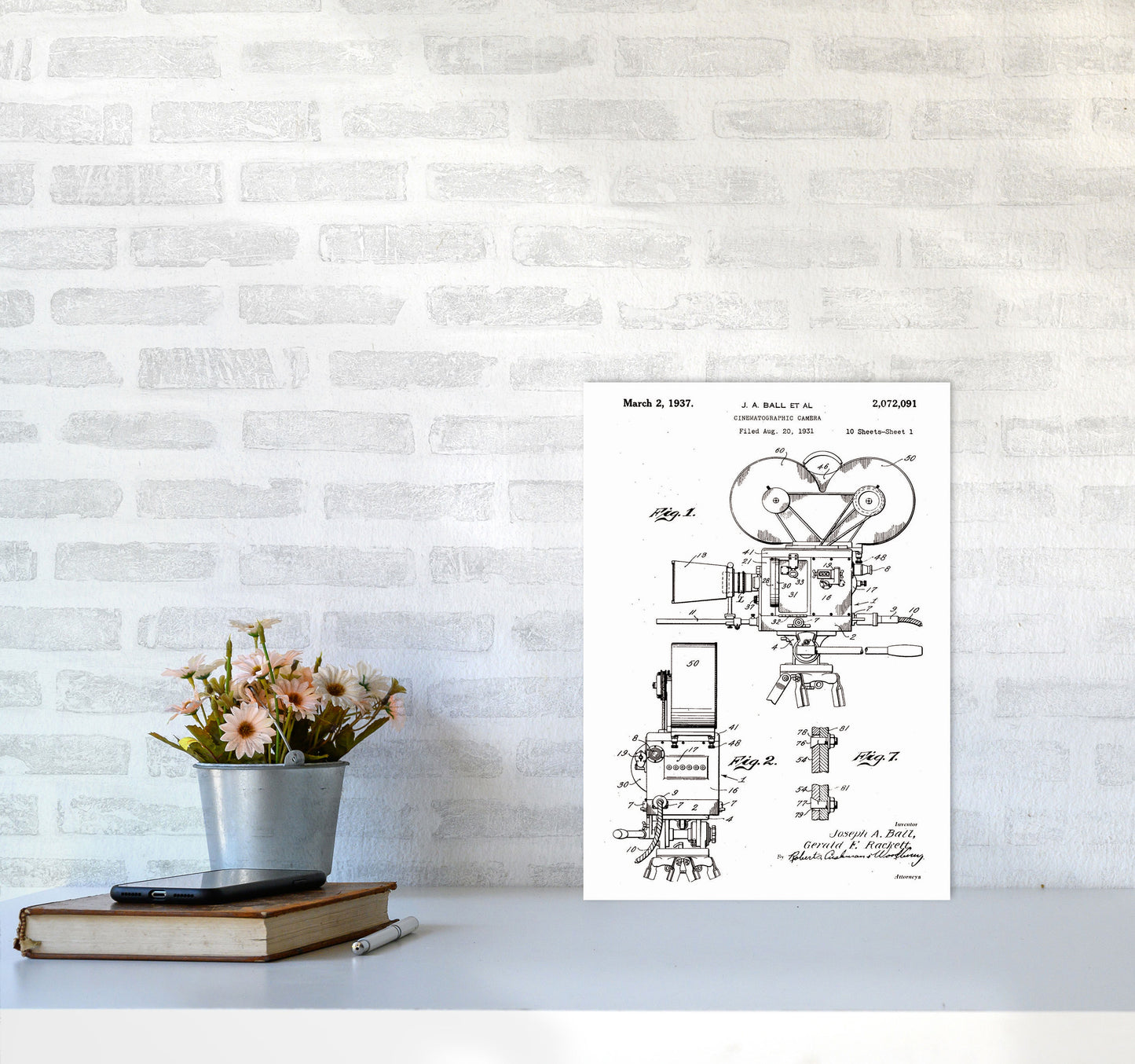 Cinema Camera Patent Art Print by Jason Stanley A3 Black Frame