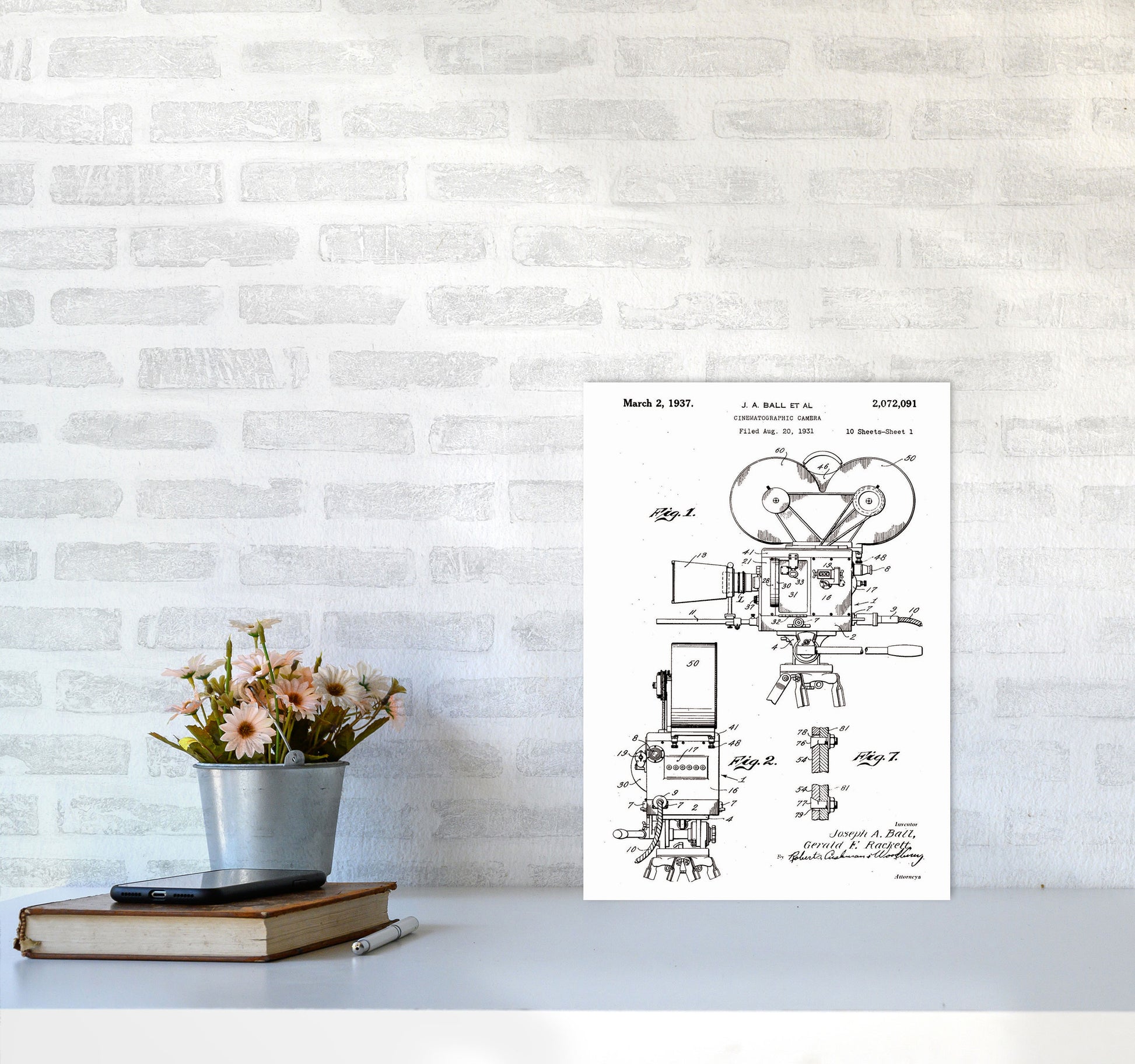 Cinema Camera Patent Art Print by Jason Stanley A3 Black Frame
