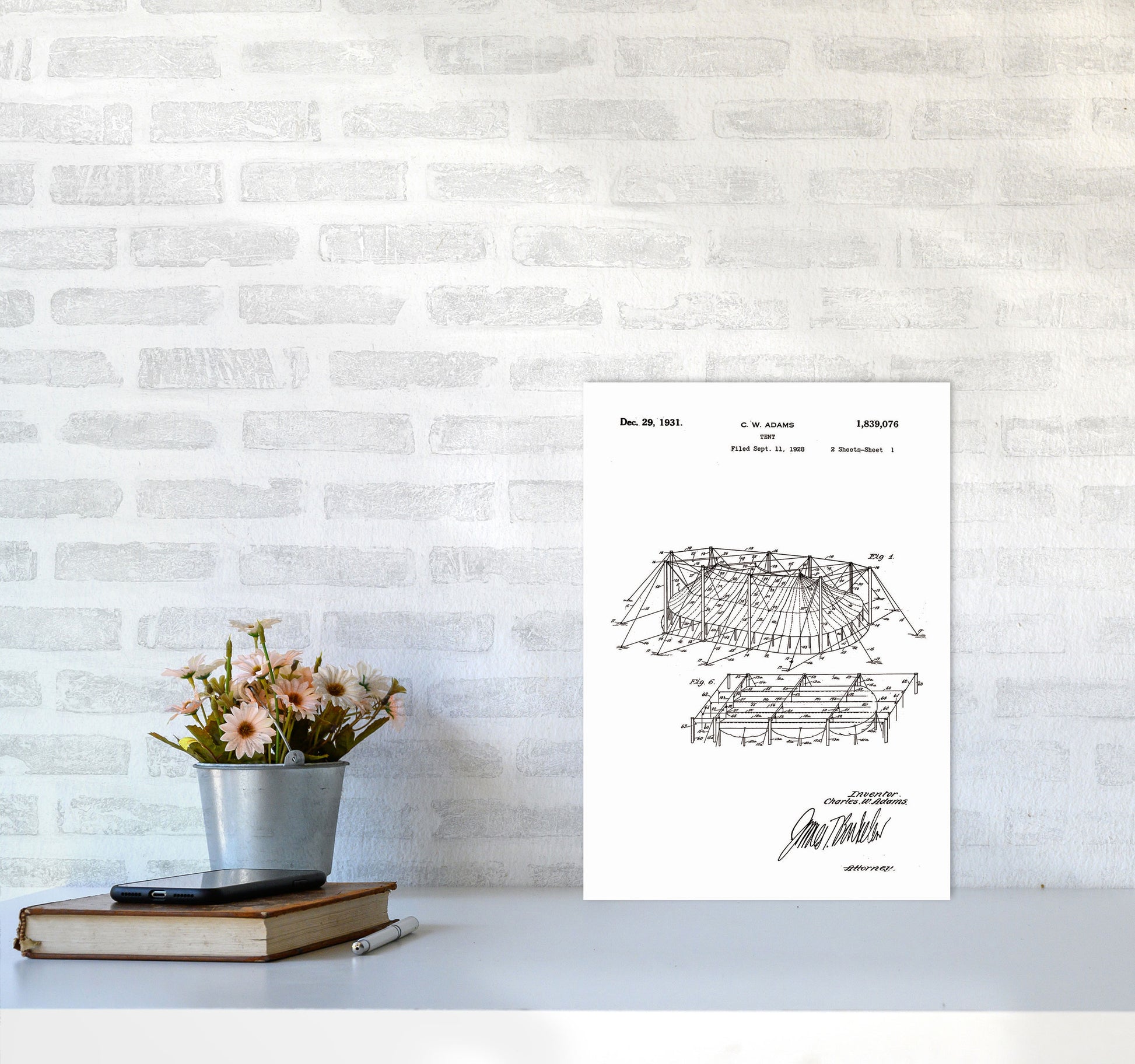 Carnival Tent Patent Art Print by Jason Stanley A3 Black Frame