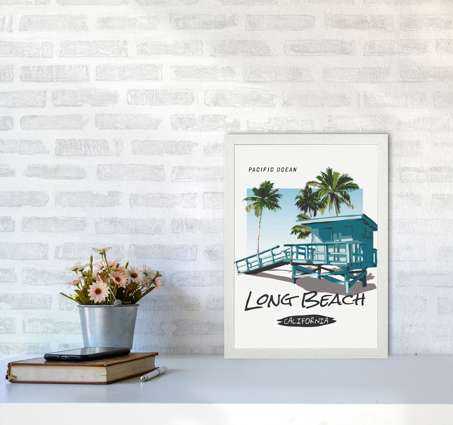 Going, Going, Back, Back, To, Cali, Cali Art Print by Jason Stanley A3 Oak Frame