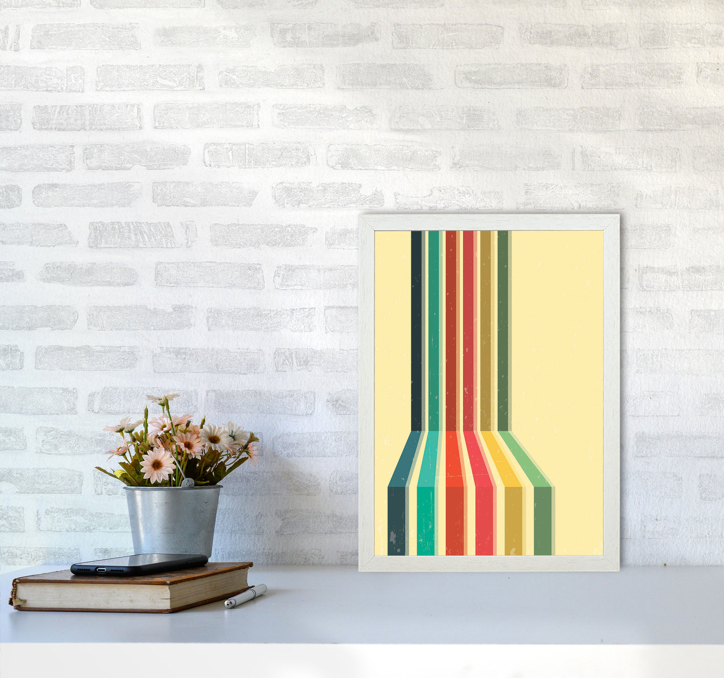 Minimal Geometric Series - 50 Art Print by Jason Stanley A3 Oak Frame
