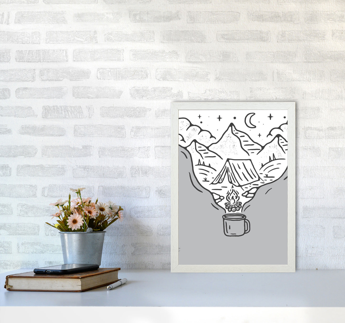 It All Started With Coffee Art Print by Jason Stanley A3 Oak Frame