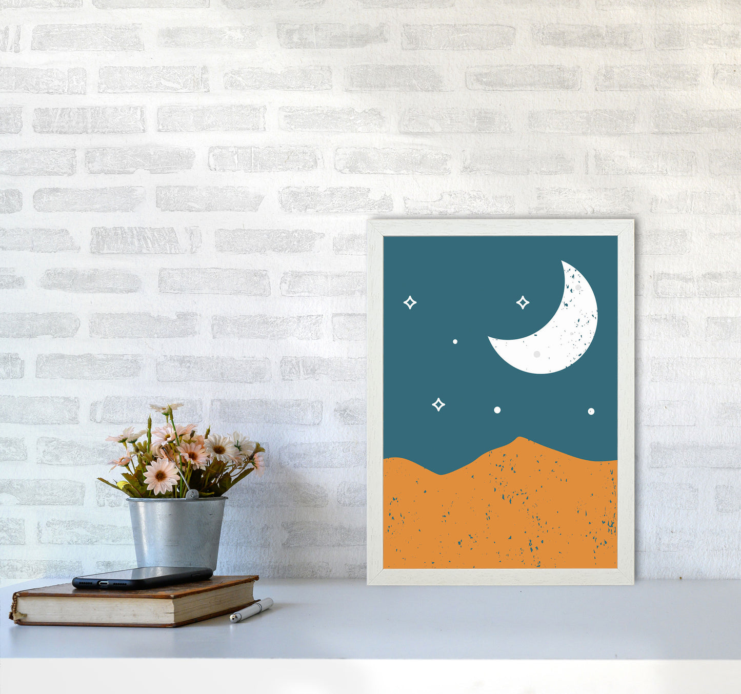 Moonrise Over The Mountain Art Print by Jason Stanley A3 Oak Frame