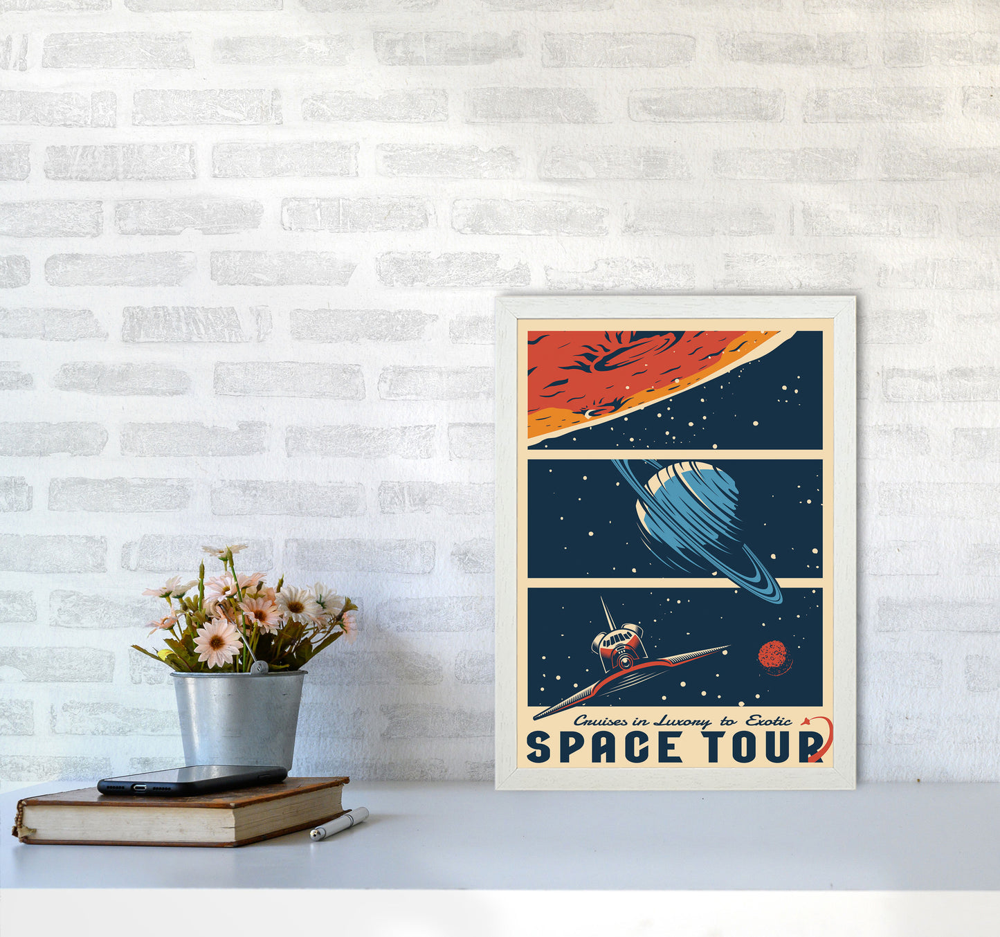 Outer Space Series - #18 Art Print by Jason Stanley A3 Oak Frame