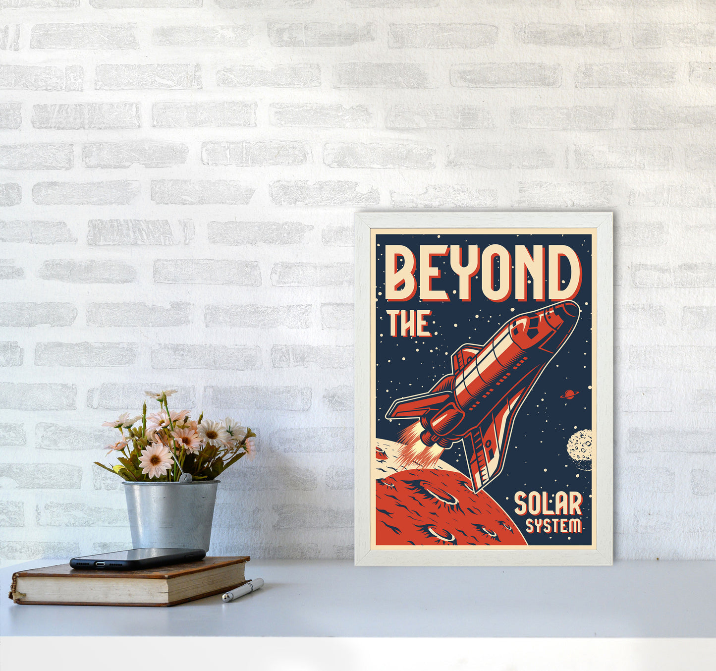 Outer Space Series - #14 Art Print by Jason Stanley A3 Oak Frame