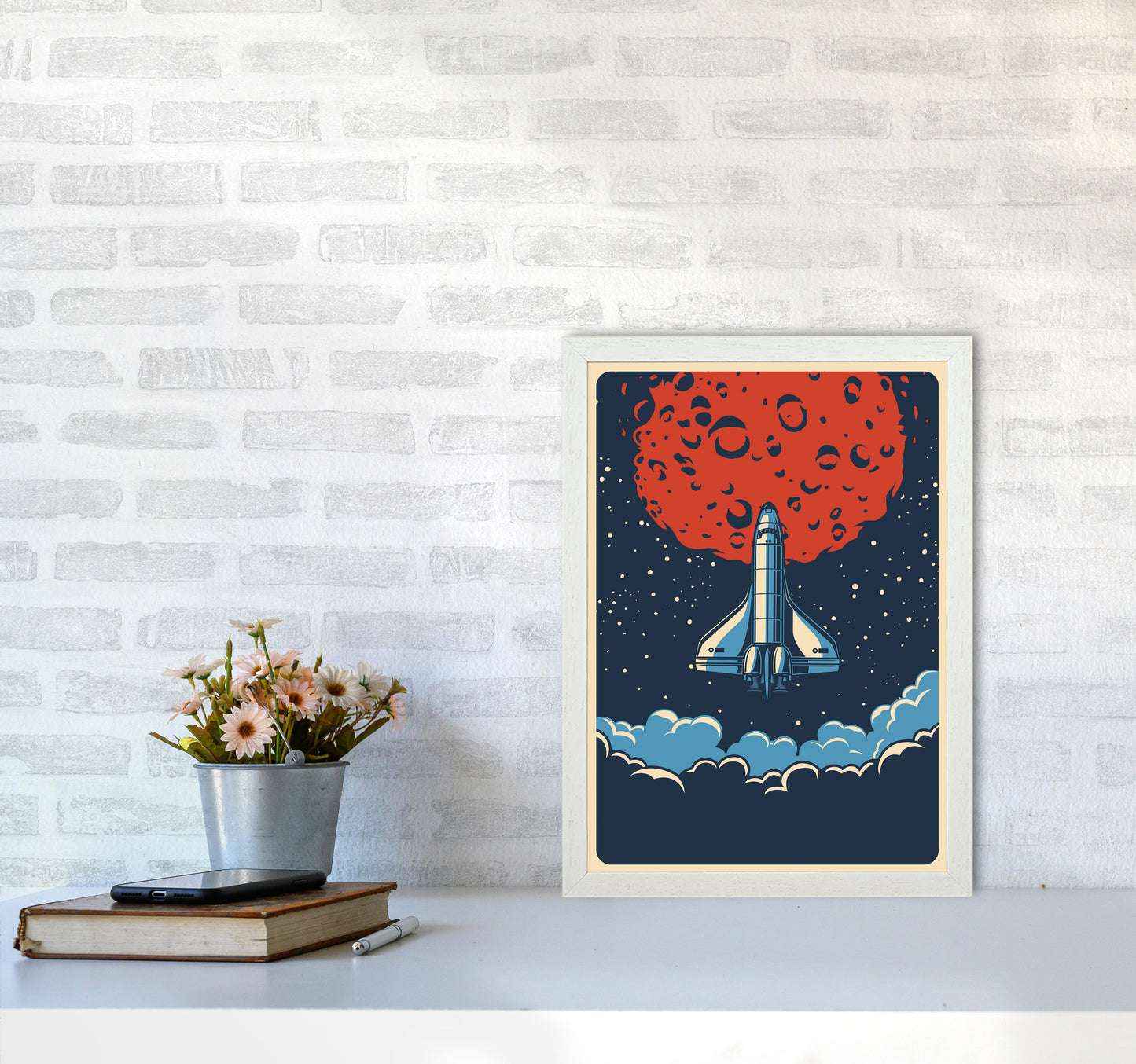 Outer Space Series - #15 Art Print by Jason Stanley A3 Oak Frame