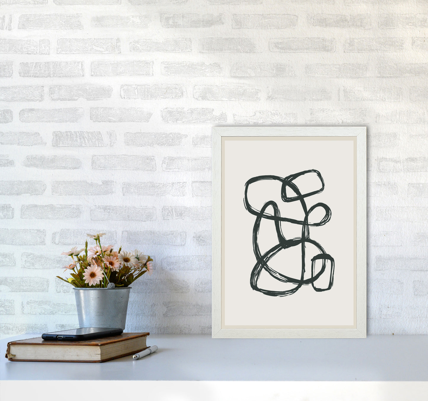 Modern Abstract Shapes 1 Art Print by Jason Stanley A3 Oak Frame