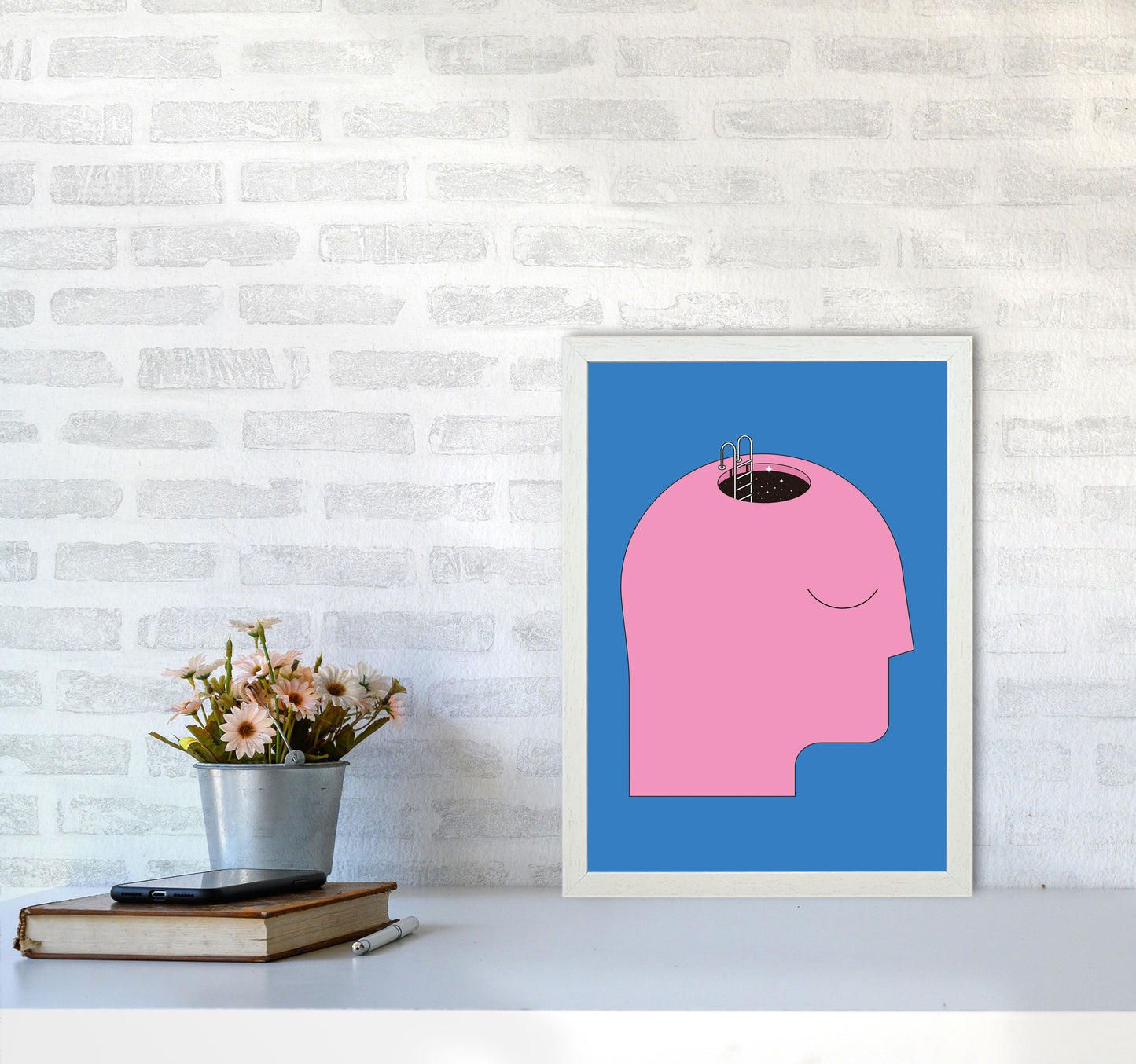 Keep An Open Mind Art Print by Jason Stanley A3 Oak Frame