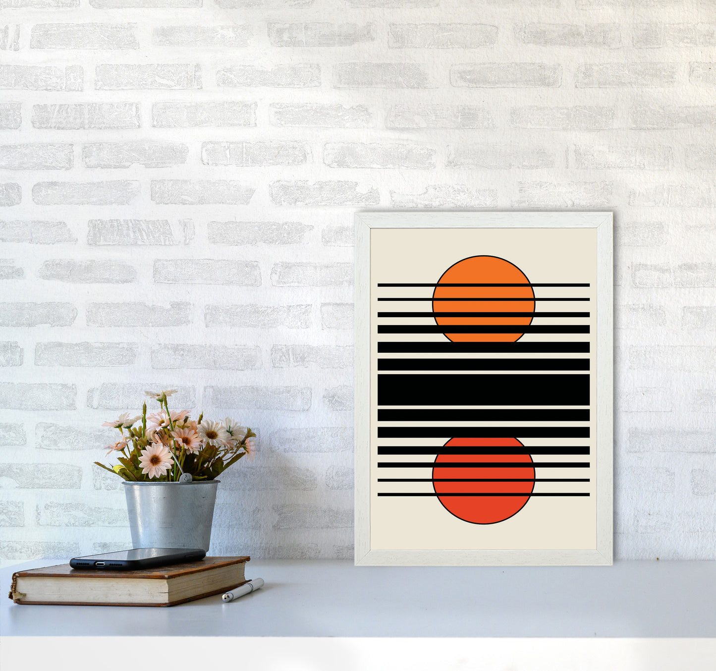 Geometric Suns II Art Print by Jason Stanley A3 Oak Frame