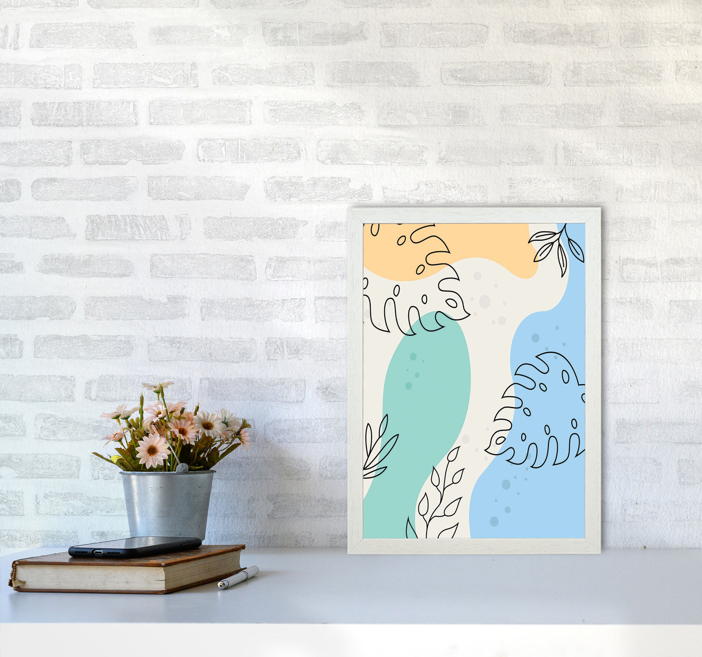 Abstract Leaves I Art Print by Jason Stanley A3 Oak Frame