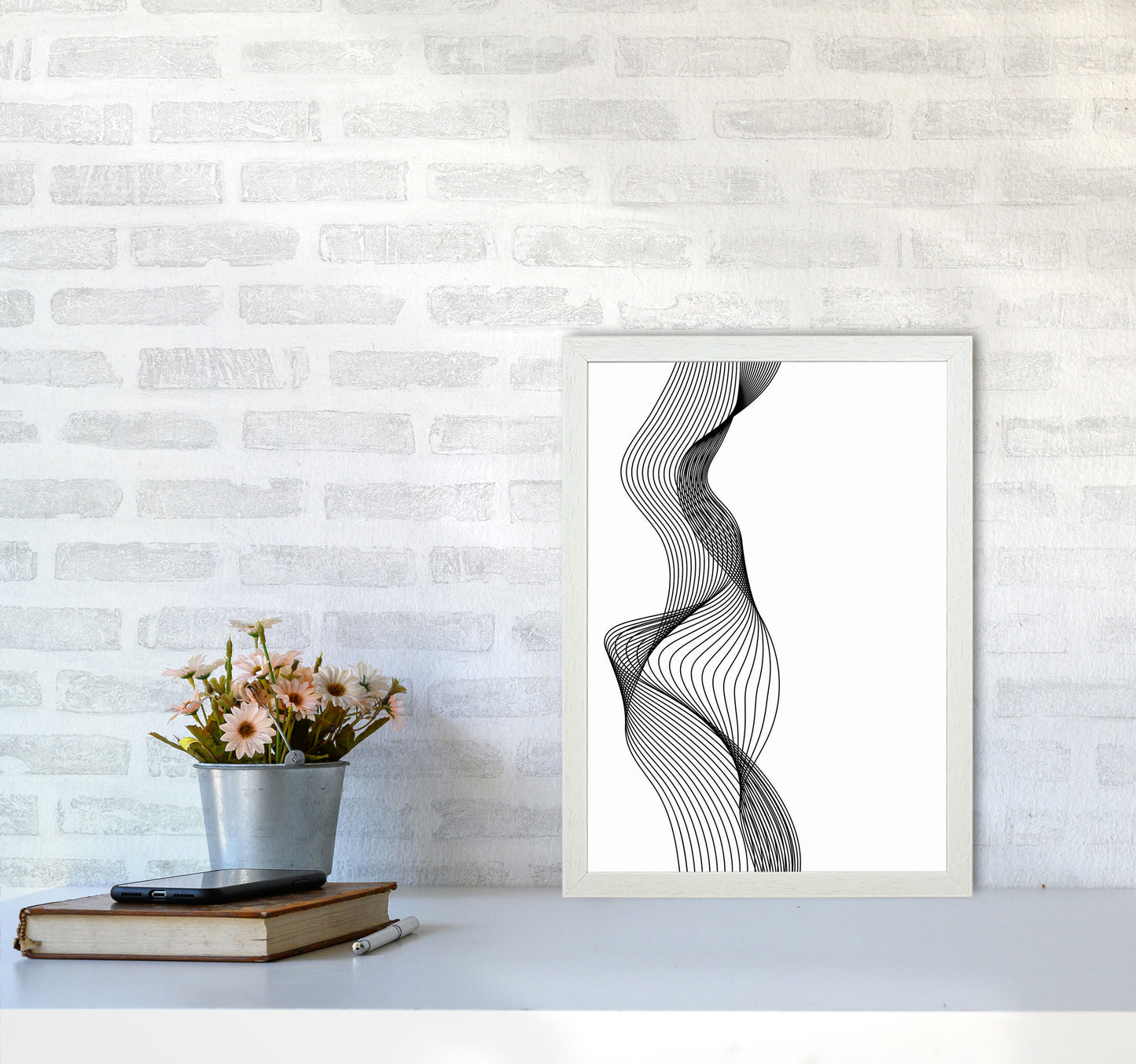 Line Wobbles Art Print by Jason Stanley A3 Oak Frame