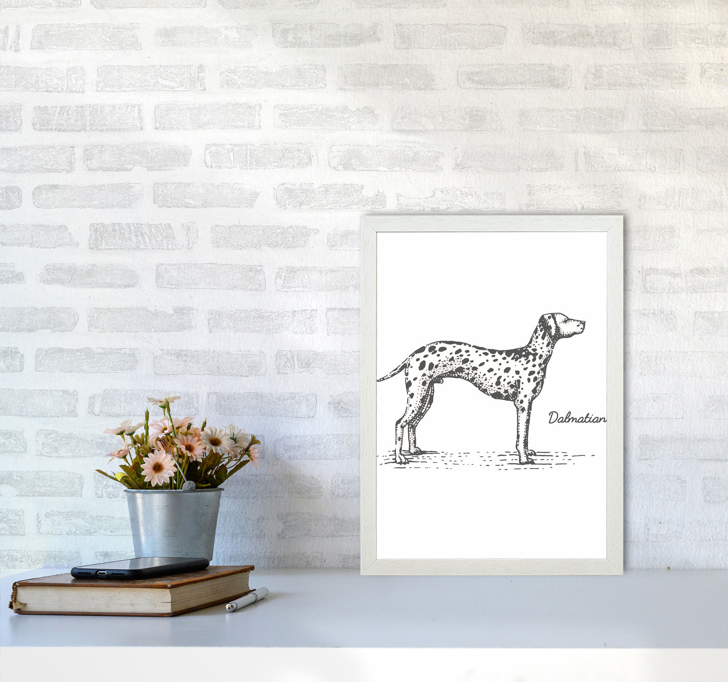 Dalmation Art Print by Jason Stanley A3 Oak Frame