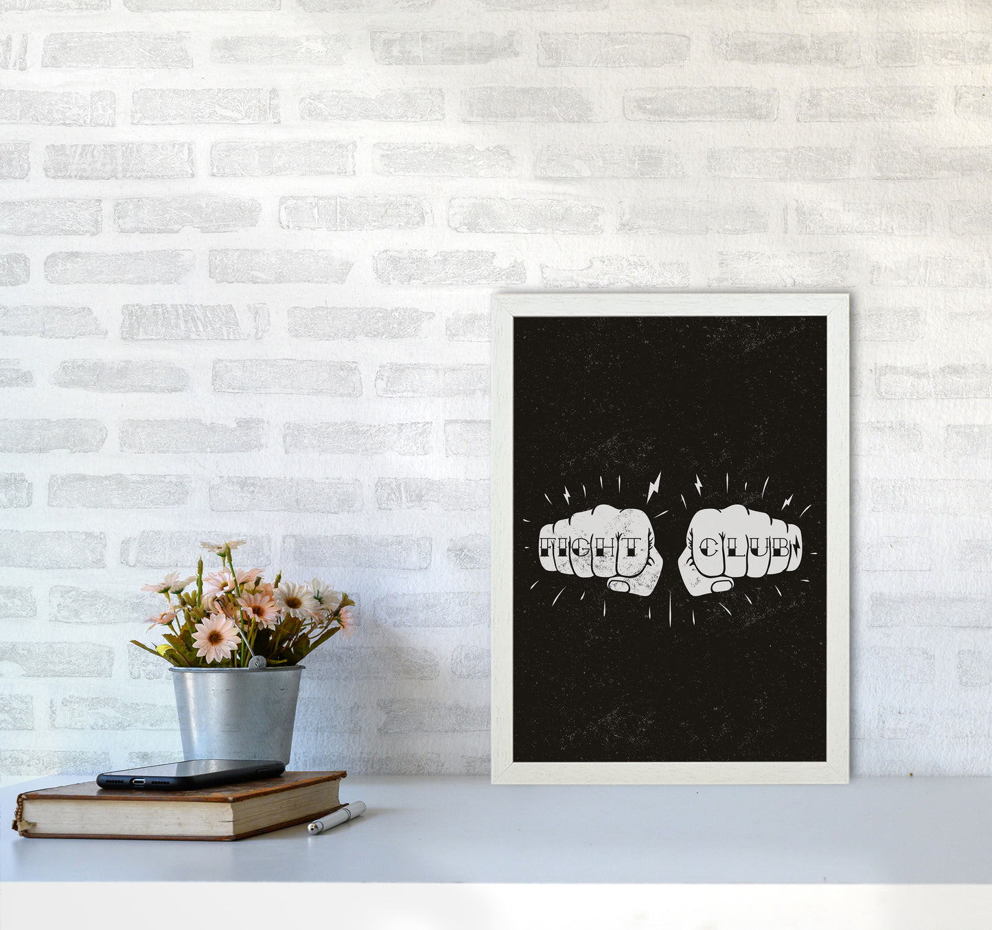 Fight Club Art Print by Jason Stanley A3 Oak Frame