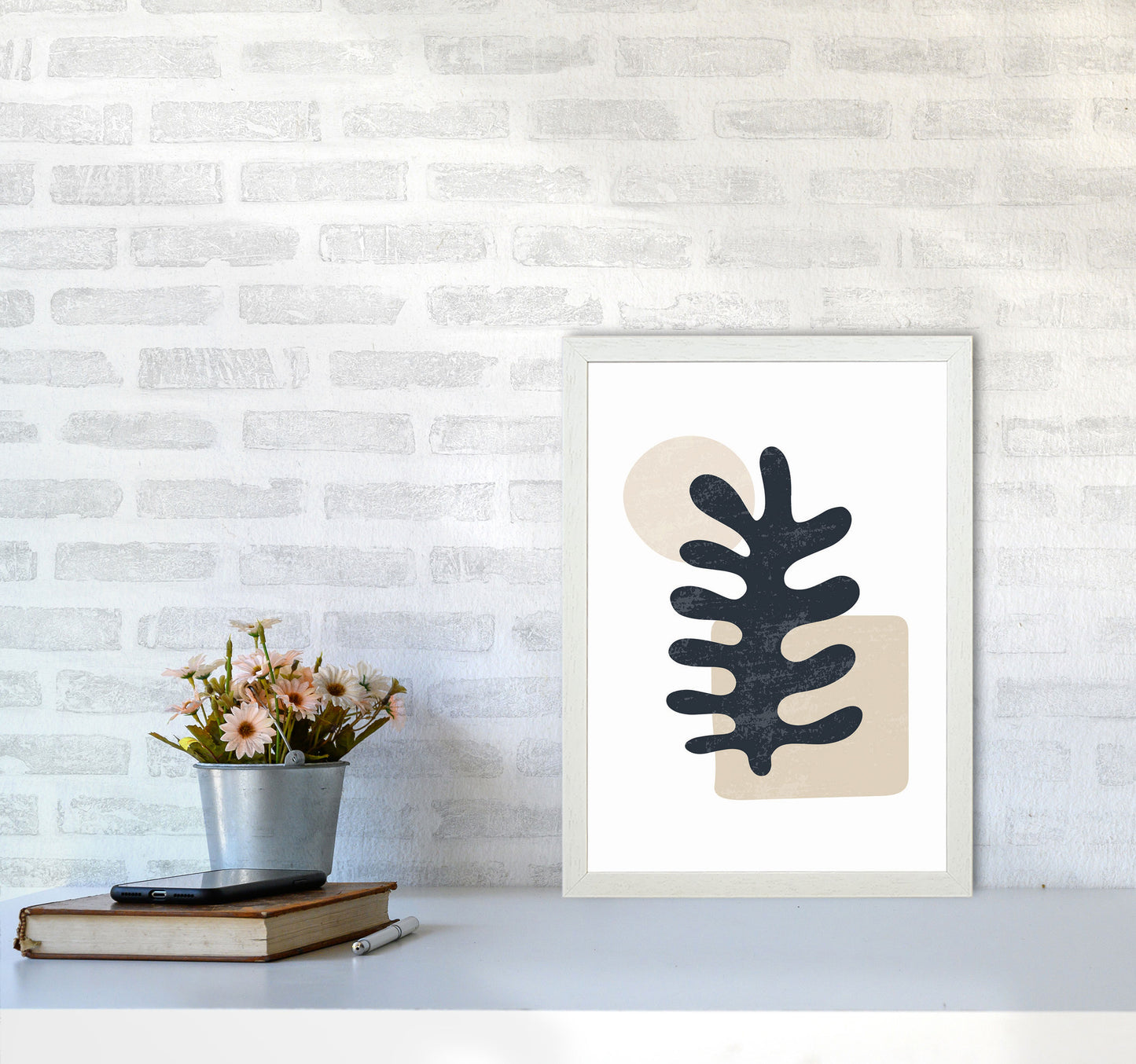 Minimal Abstract Algae III Art Print by Jason Stanley A3 Oak Frame