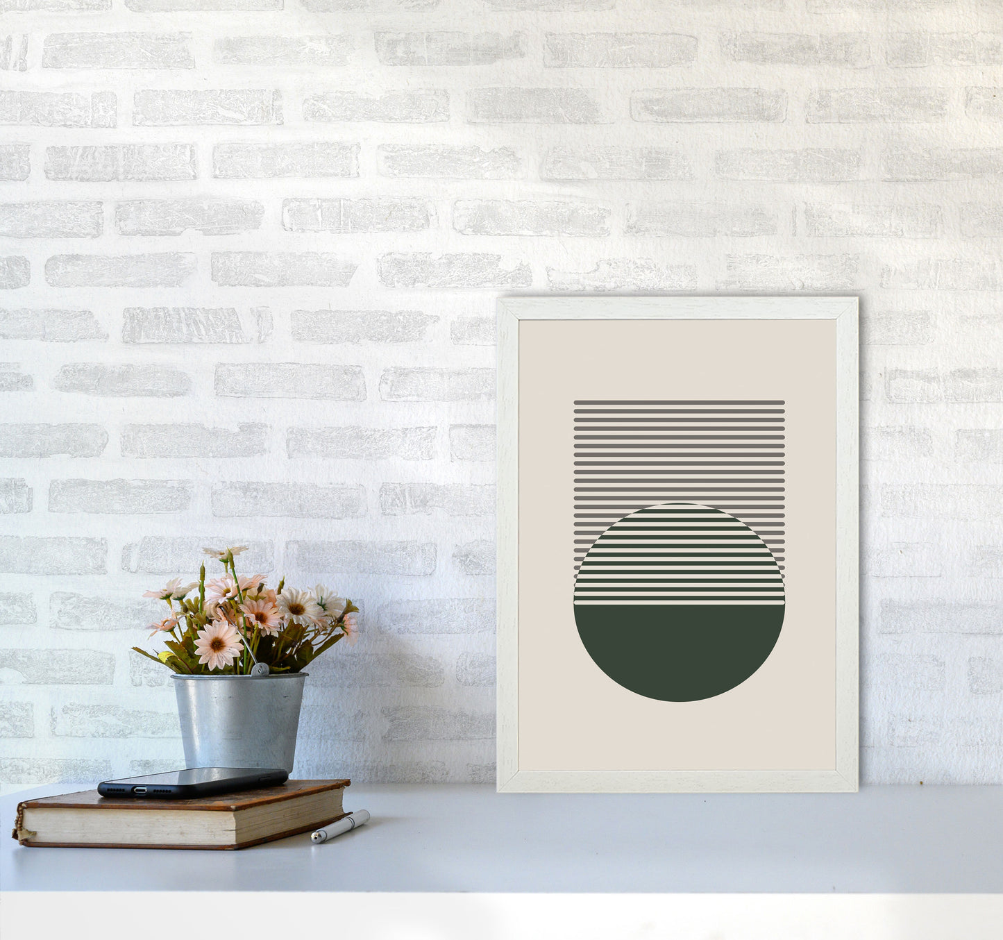 Minimal Abstract Circles I Art Print by Jason Stanley A3 Oak Frame