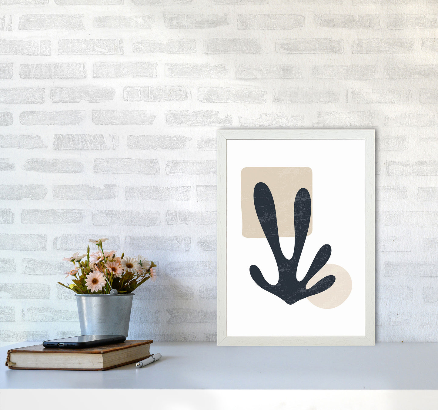 Minimal Abstract Algae II Art Print by Jason Stanley A3 Oak Frame