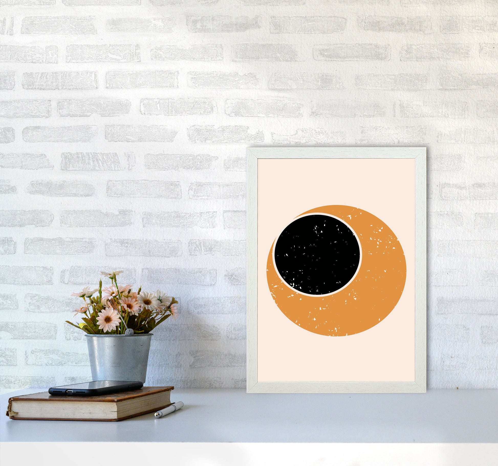 Abstract Contemporary Sun Art Print by Jason Stanley A3 Oak Frame
