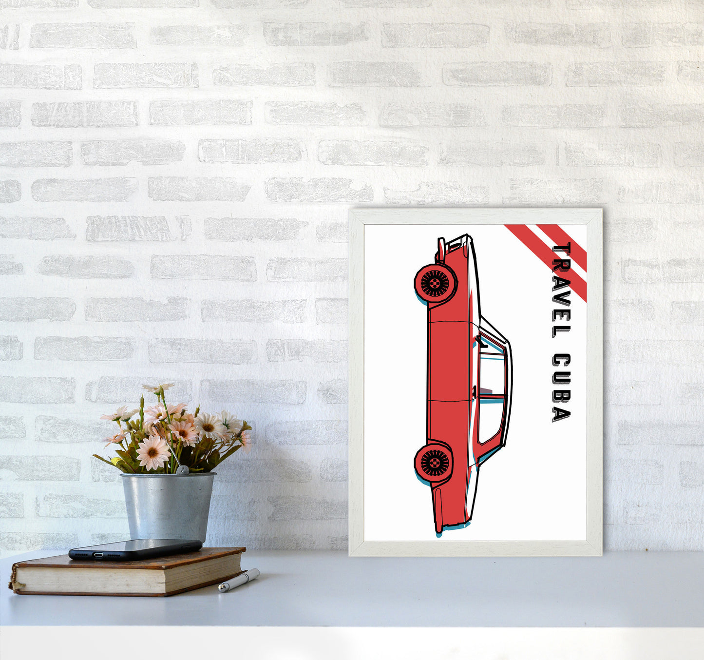 Travel Cuba Art Print by Jason Stanley A3 Oak Frame