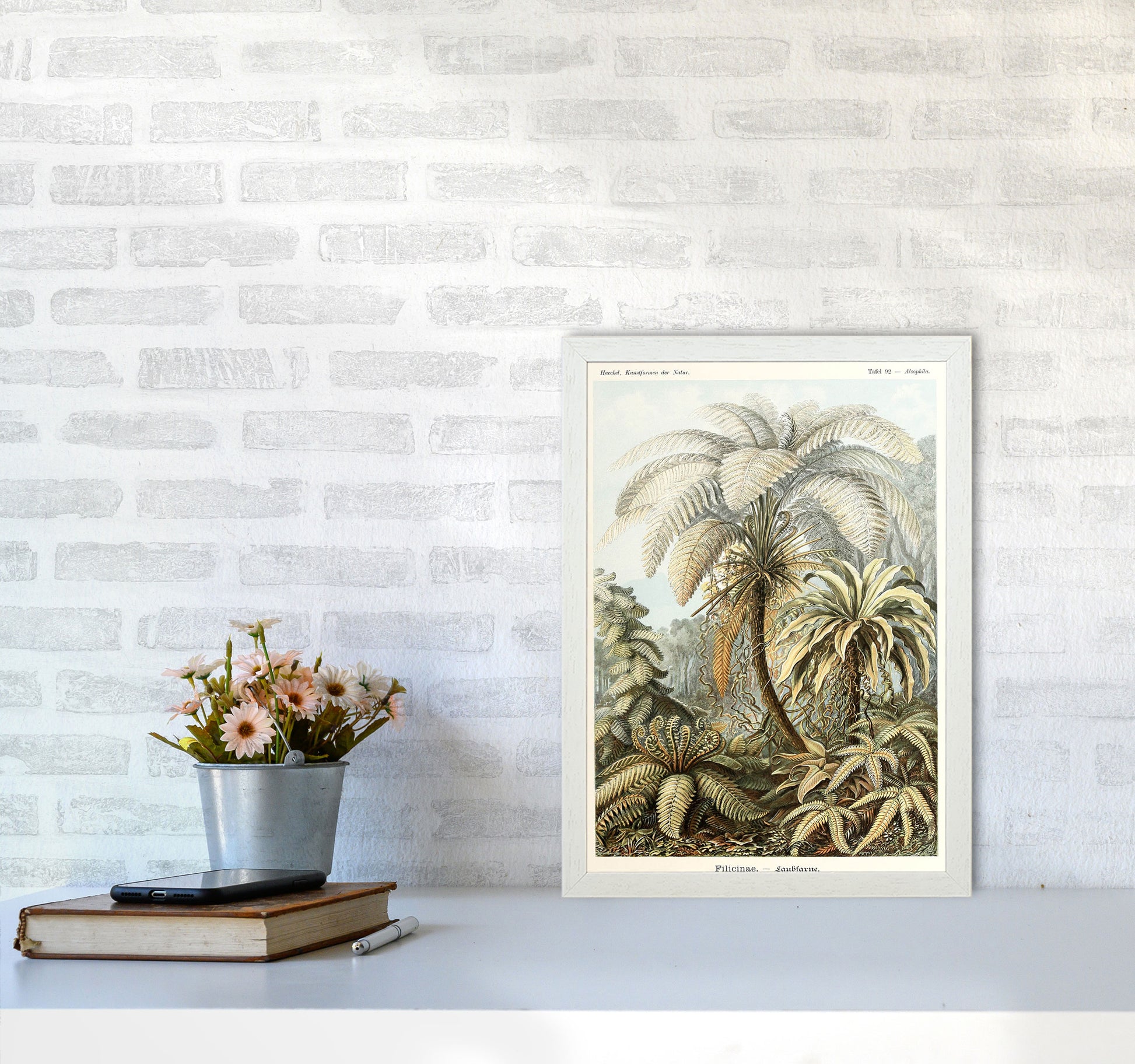 Vintage Jungle Illustration Art Print by Jason Stanley A3 Oak Frame