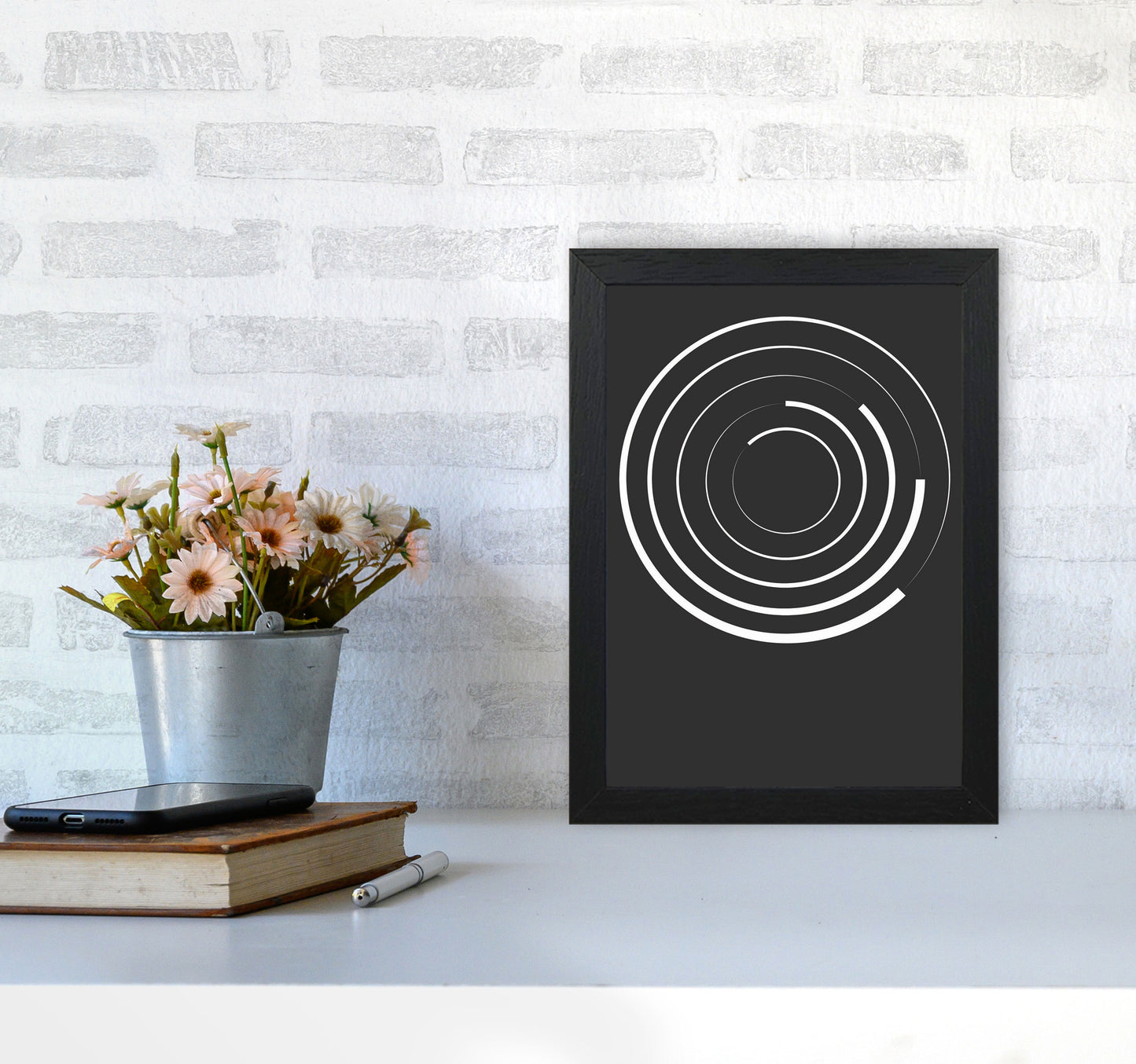 Minimal Geometric Series - 28 Art Print by Jason Stanley A4 White Frame