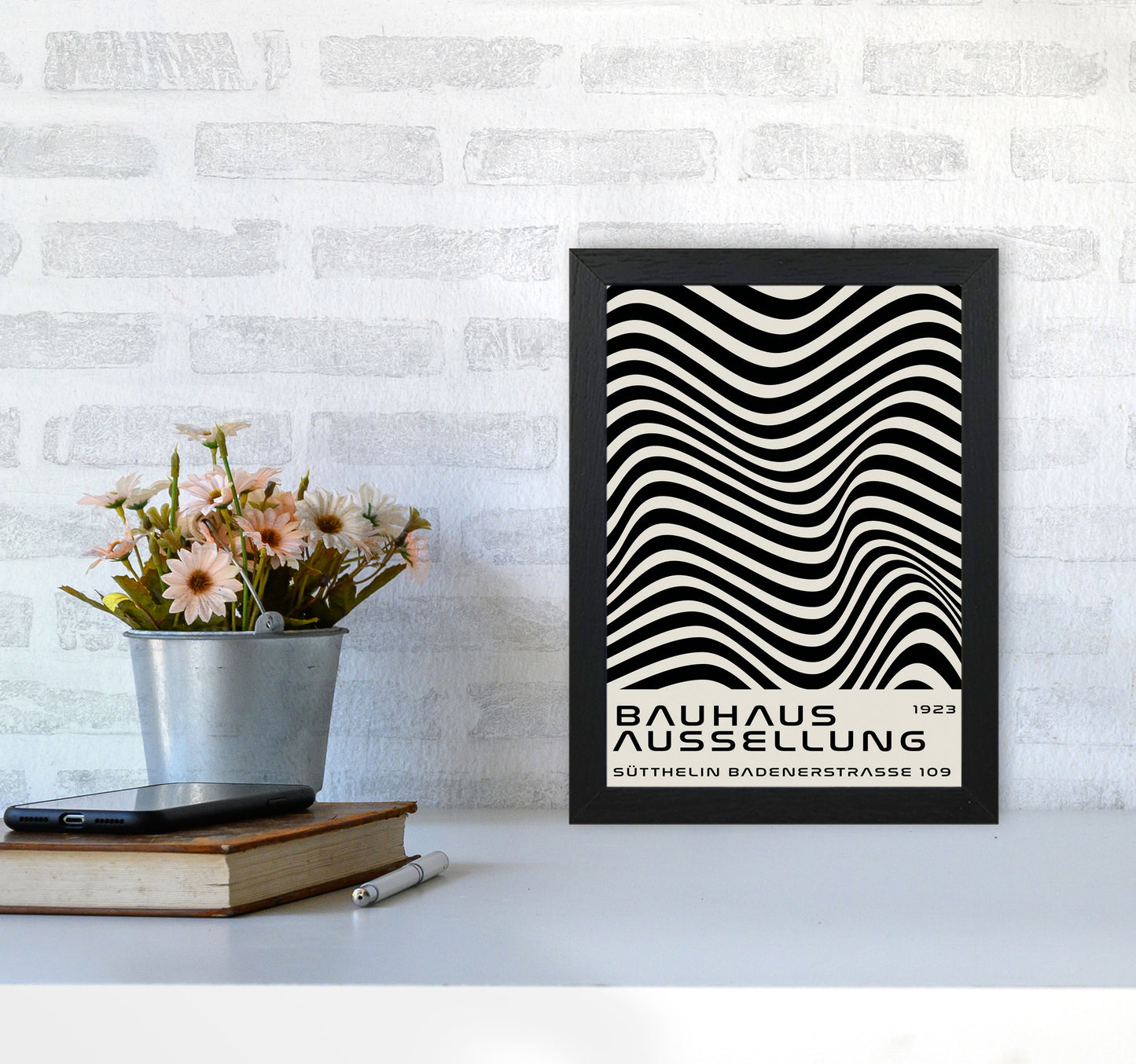 Bauhaus Black And White Art Print by Jason Stanley A4 White Frame