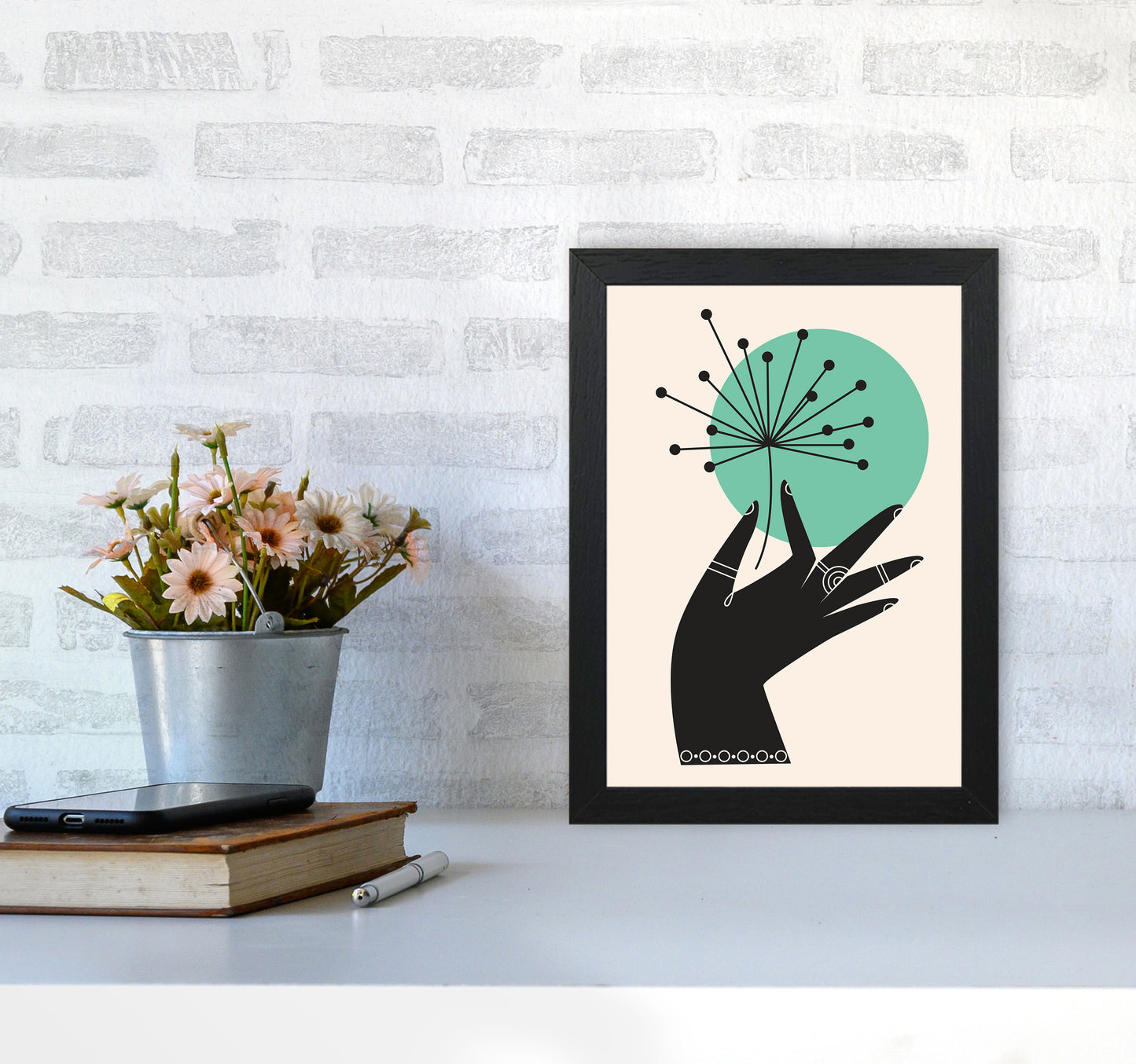 Abstract Hand II Art Print by Jason Stanley A4 White Frame