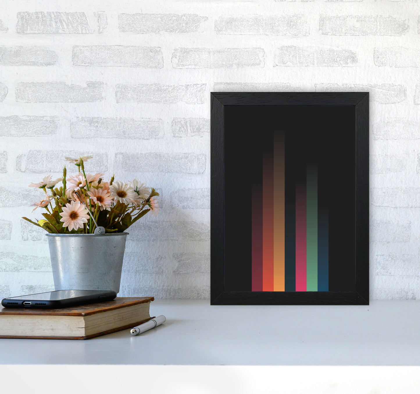 Faded Stripes 3 Art Print by Jason Stanley A4 White Frame