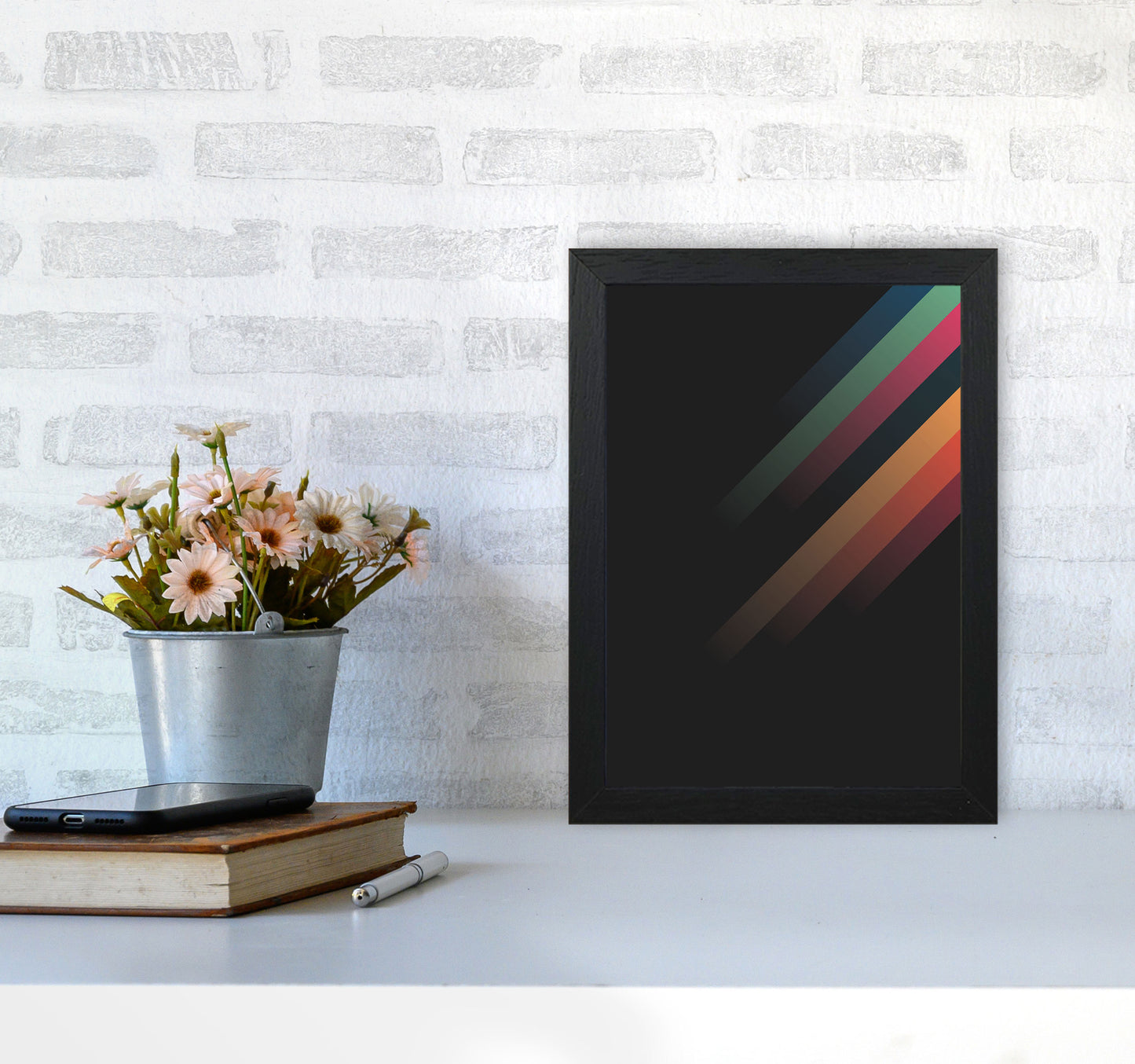 Faded Stripes 2 Art Print by Jason Stanley A4 White Frame