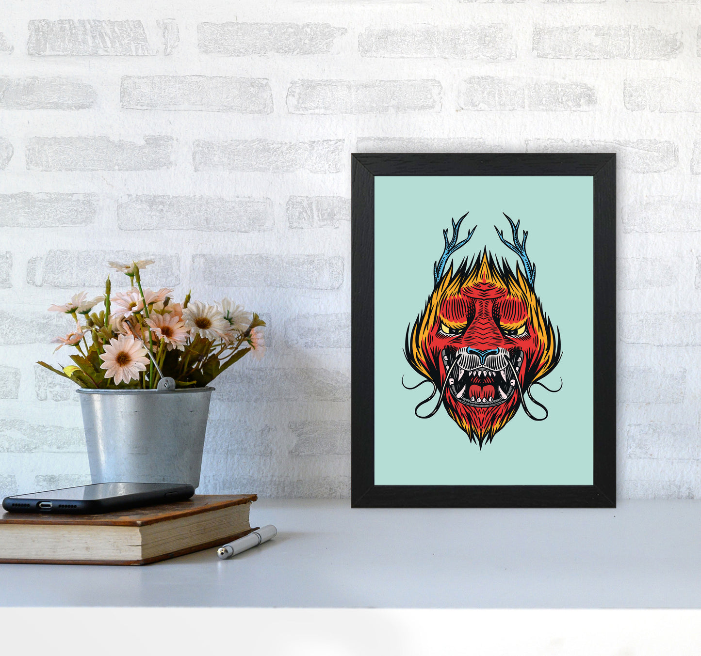Chinese Dragon Art Print by Jason Stanley A4 White Frame
