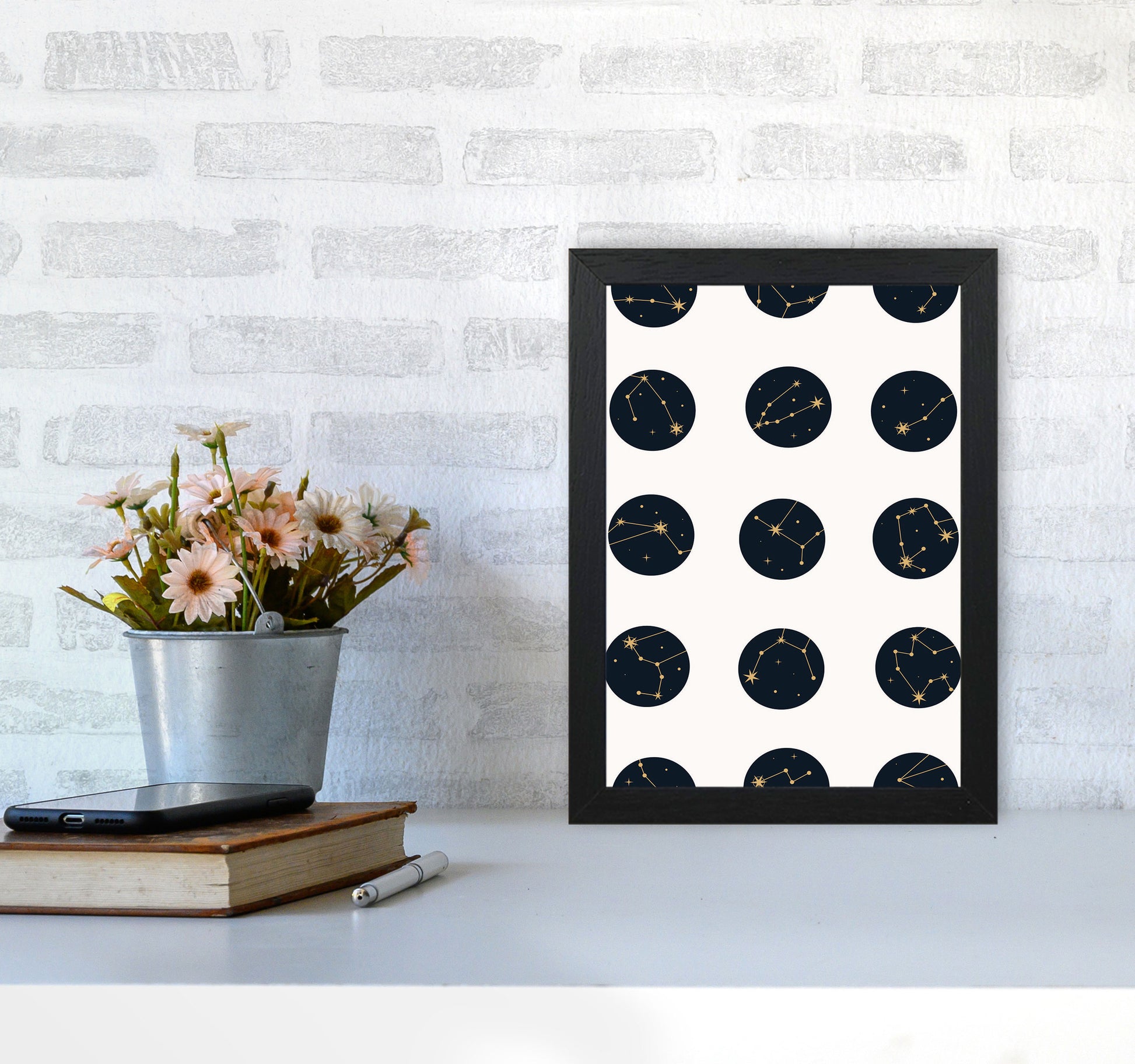 Constellations Art Print by Jason Stanley A4 White Frame