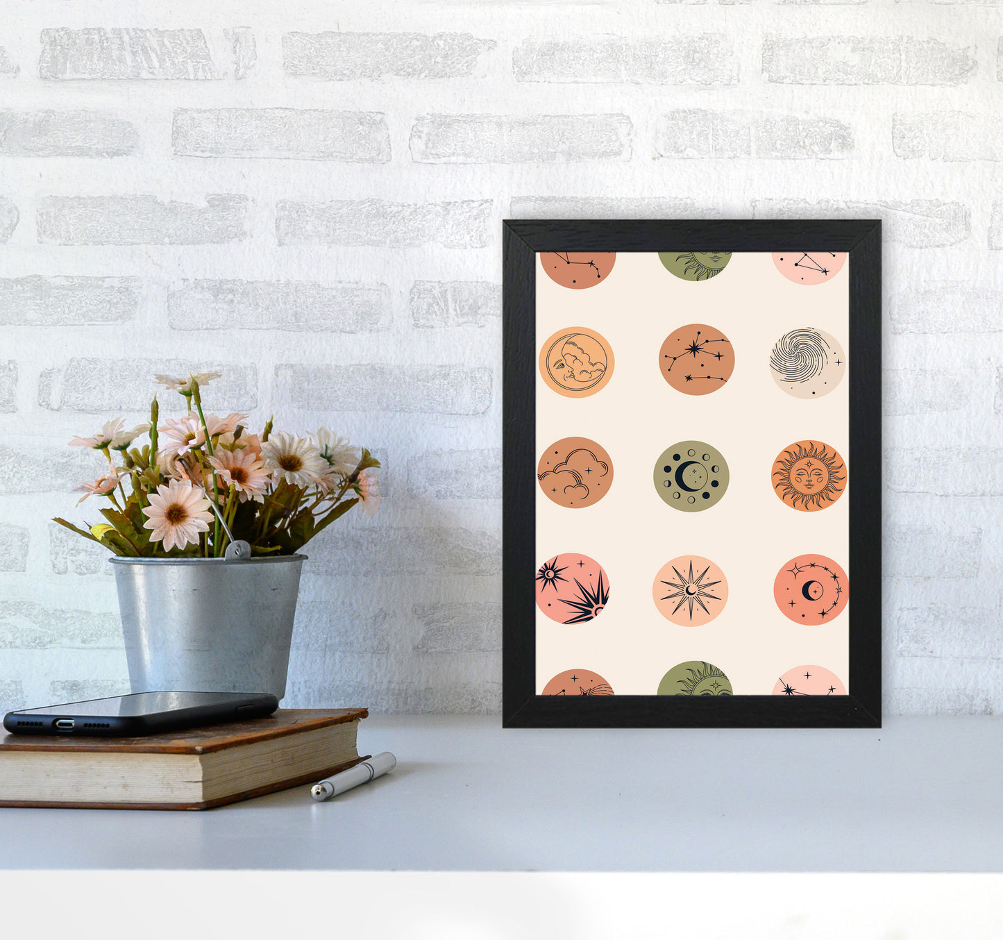 Sun And Moon Art Print by Jason Stanley A4 White Frame