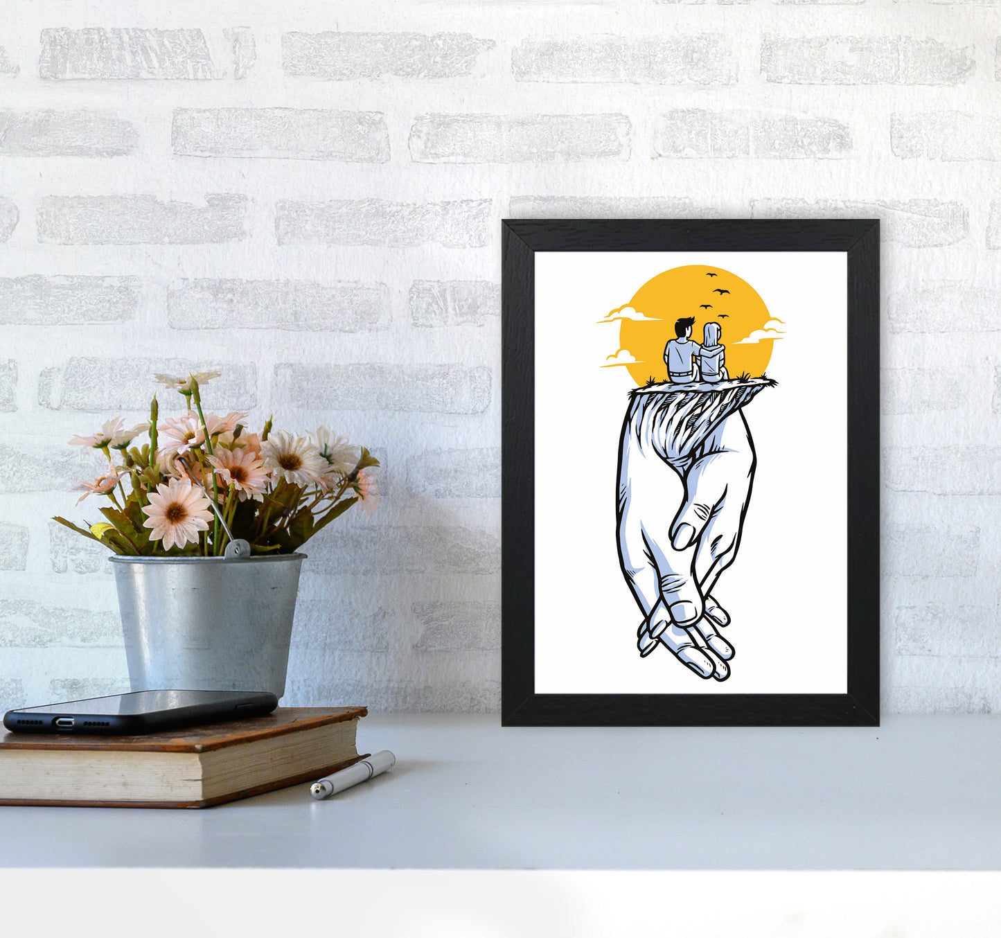 Date Night Art Print by Jason Stanley A4 White Frame