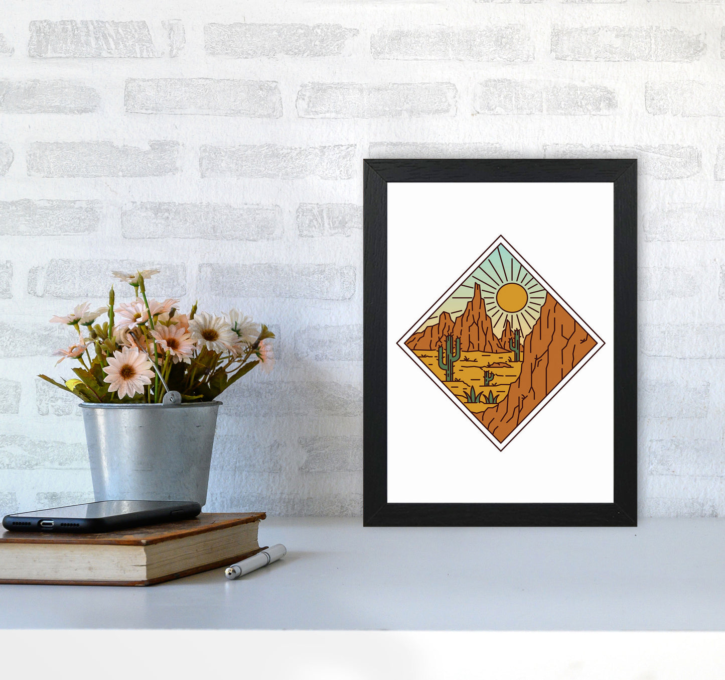 Desert Vibes Art Print by Jason Stanley A4 White Frame