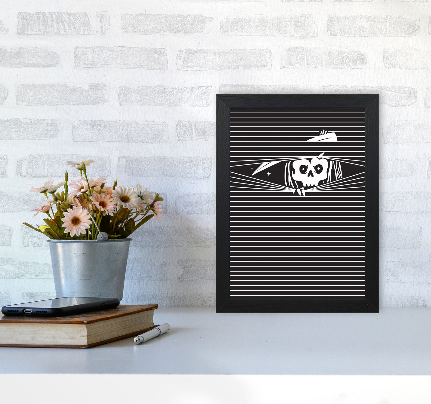 The Grim Reaper Art Print by Jason Stanley A4 White Frame