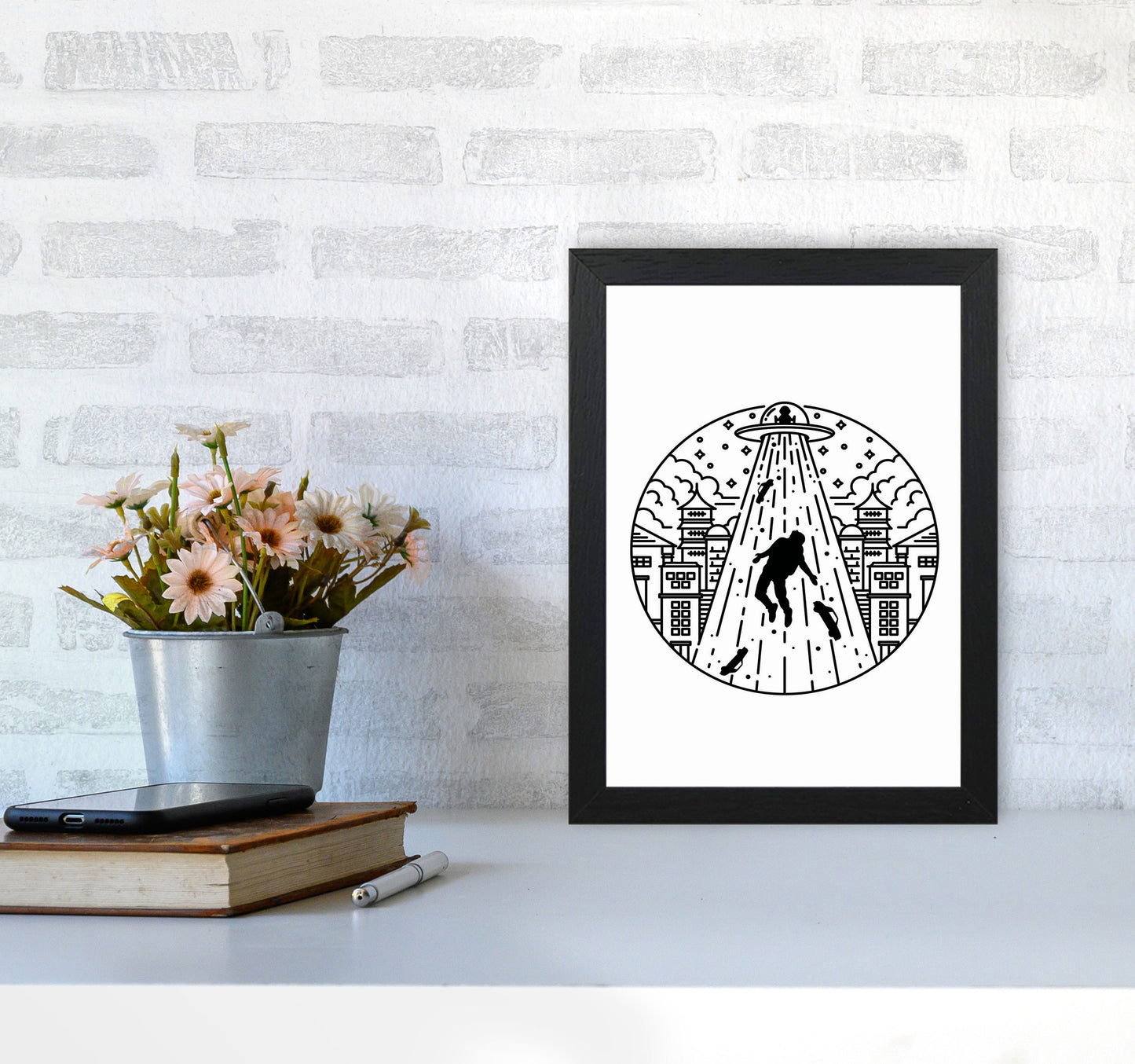 Alien Invasion Art Print by Jason Stanley A4 White Frame